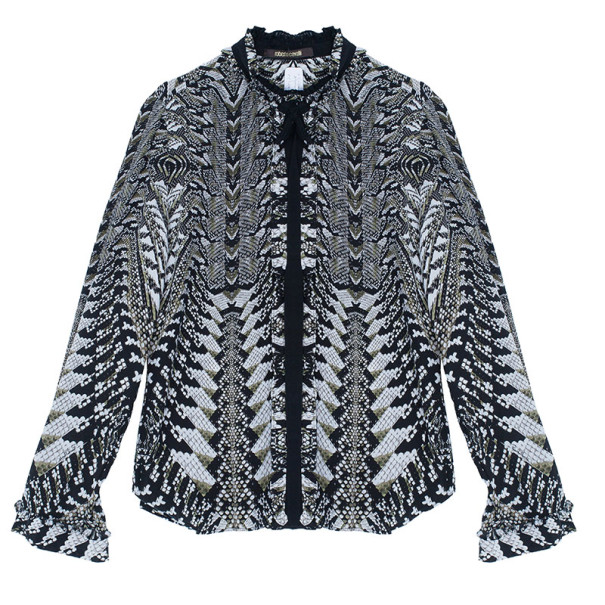 Pre Owned Roberto Cavalli Snake Print Top M