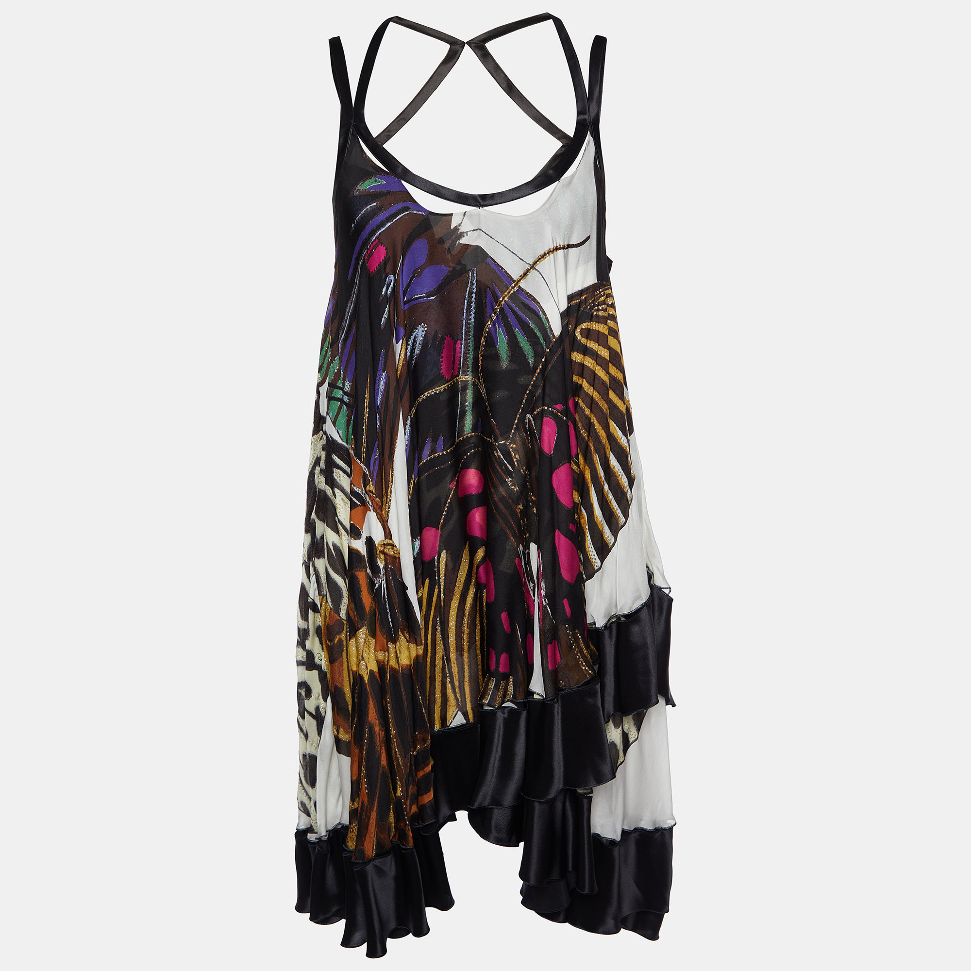 

Roberto Cavalli Multicolor Printed Silk Mini Dress