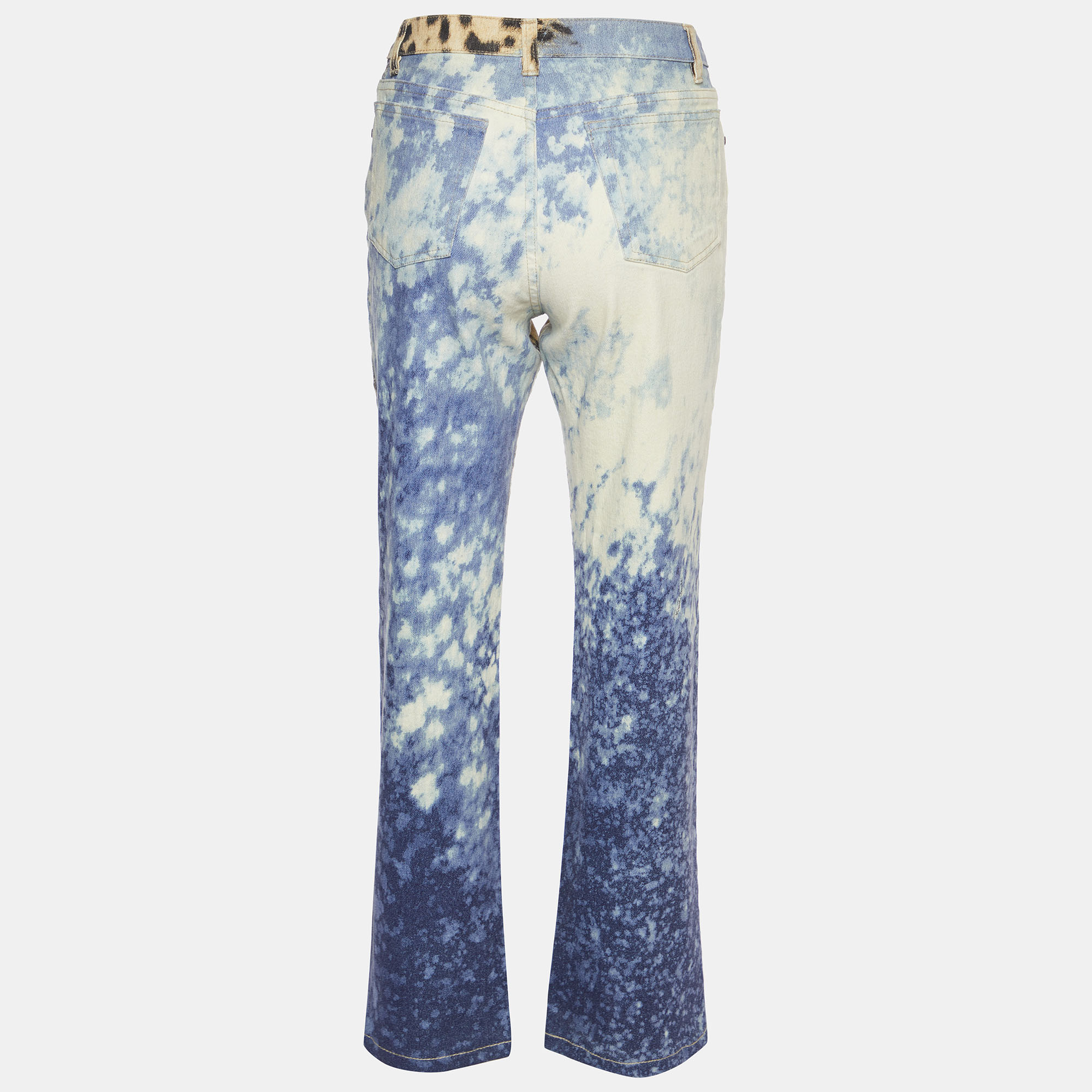 

Roberto Cavalli Multicolor Printed Denim Straight Leg Jeans  Waist 30