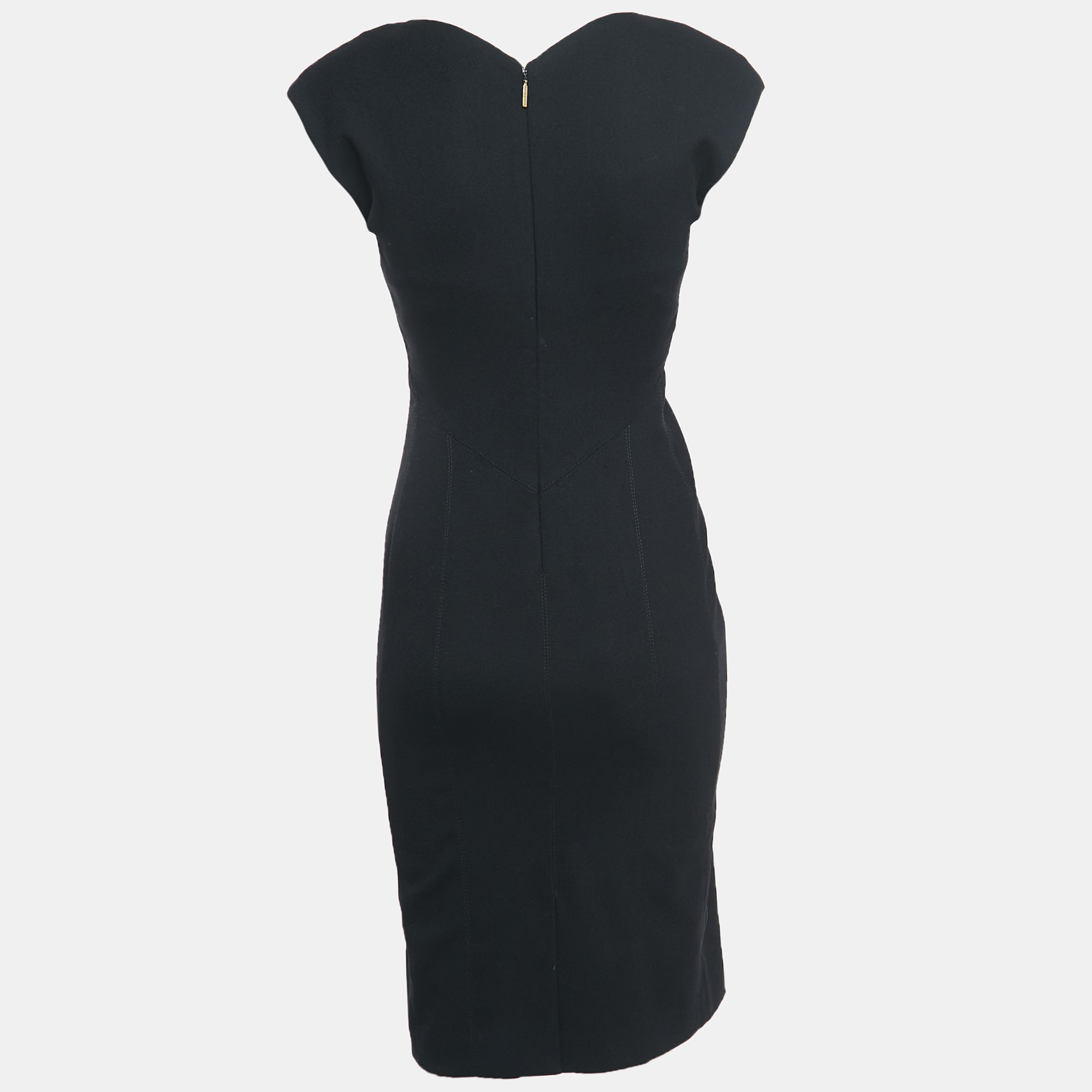

Roberto Cavalli Black Crepe Sleeveless Fitted Short Dress