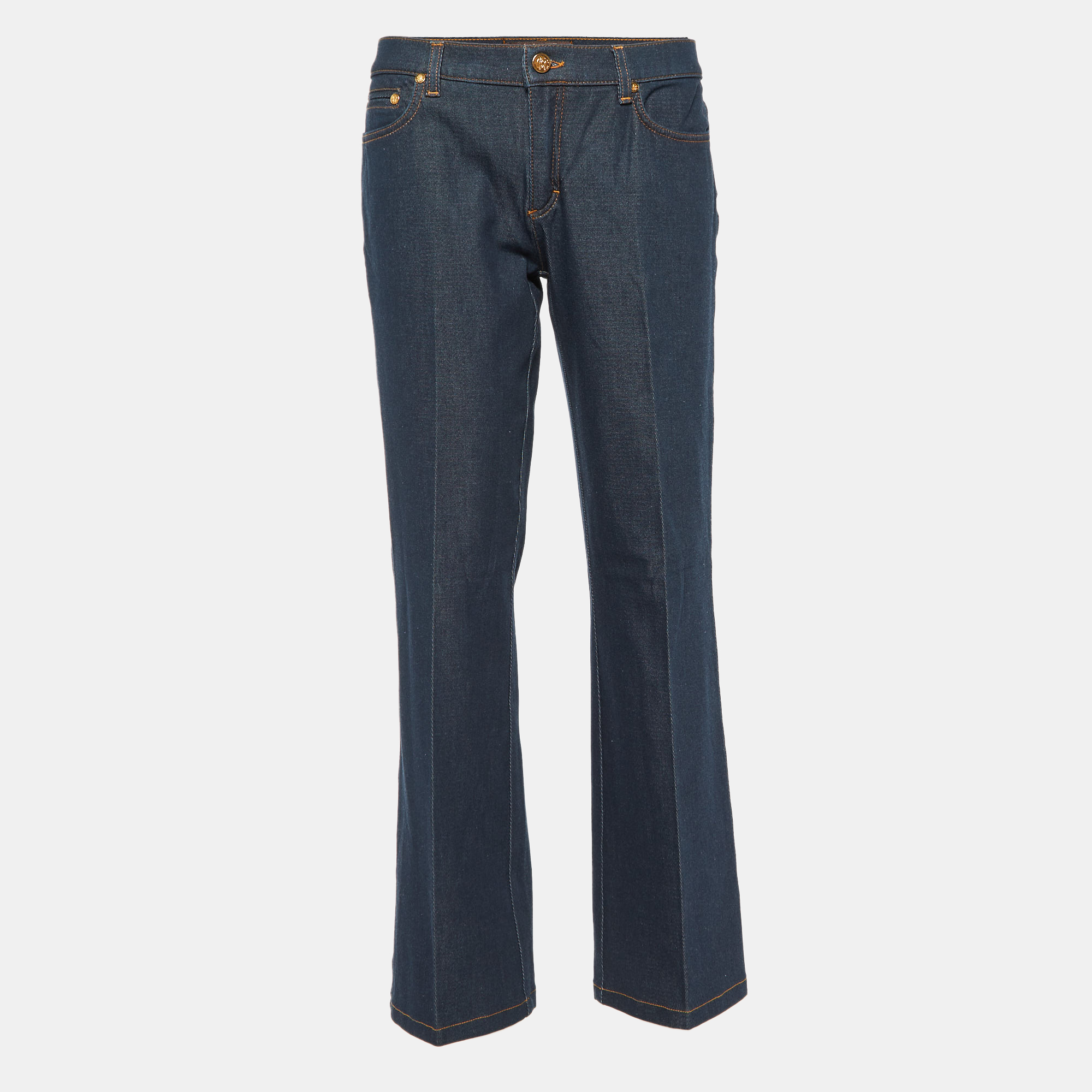 Pre-owned Roberto Cavalli Dark Blue Denim Flared Jeans M Waist 32"