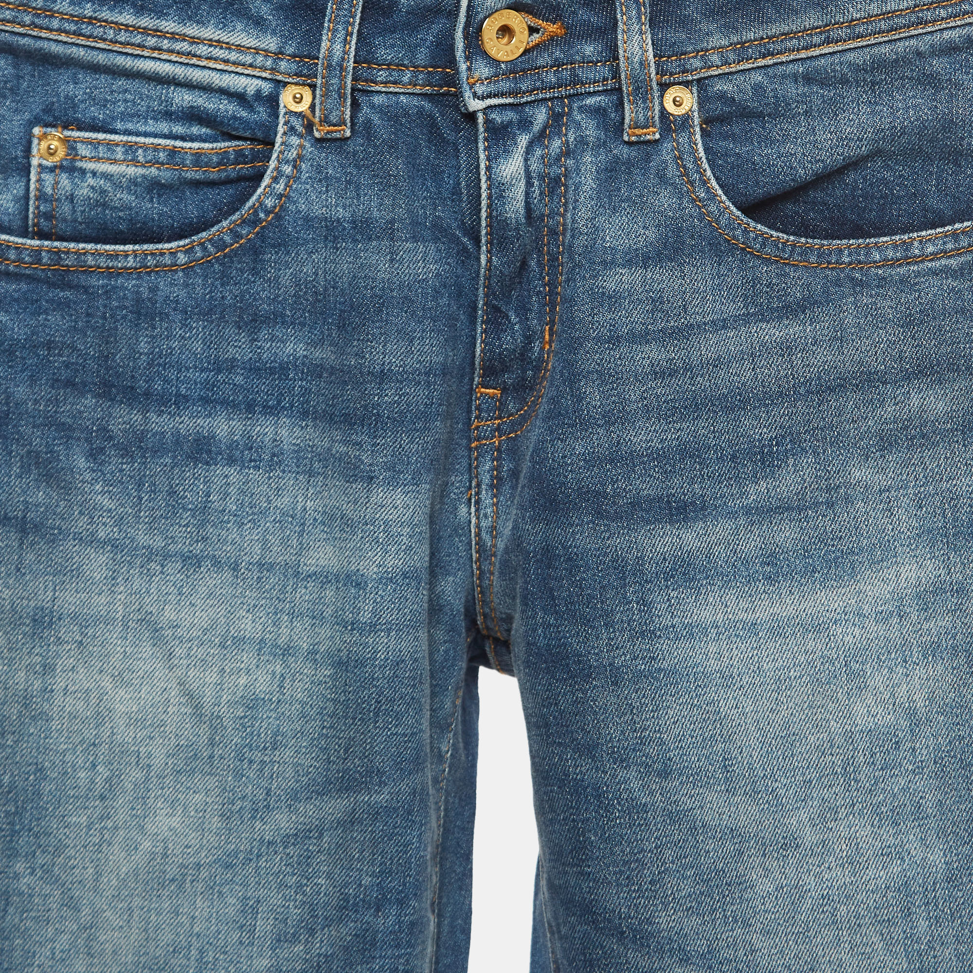 Roberto Cavalli Blue Washed Denim Skinny Jeans S Waist 26