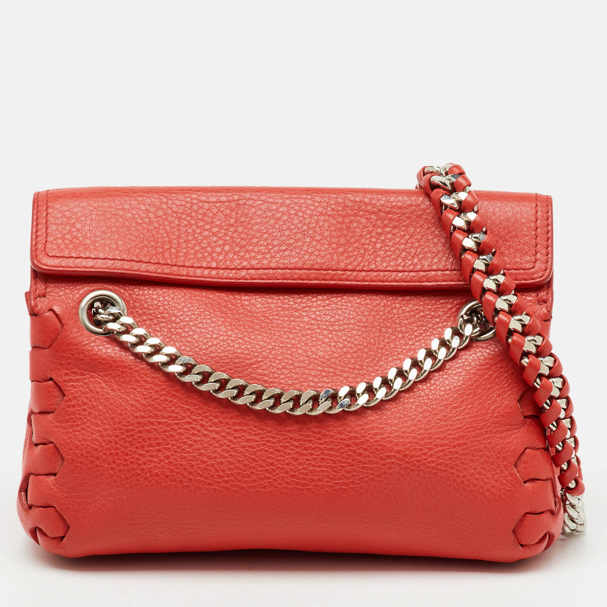 

Roberto Cavalli Bright Red Leather Regina Chain Shoulder Bag