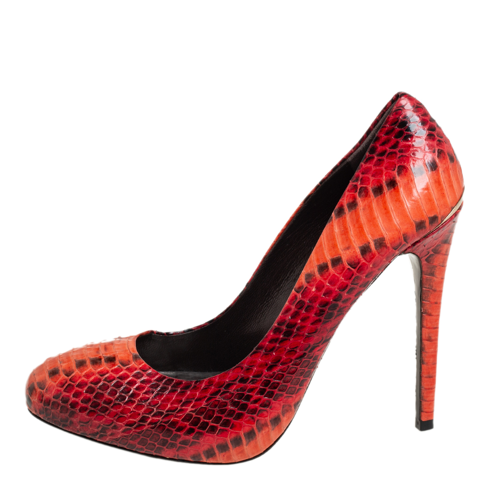 

Roberto Cavalli Two Tone Python Pumps Size, Orange