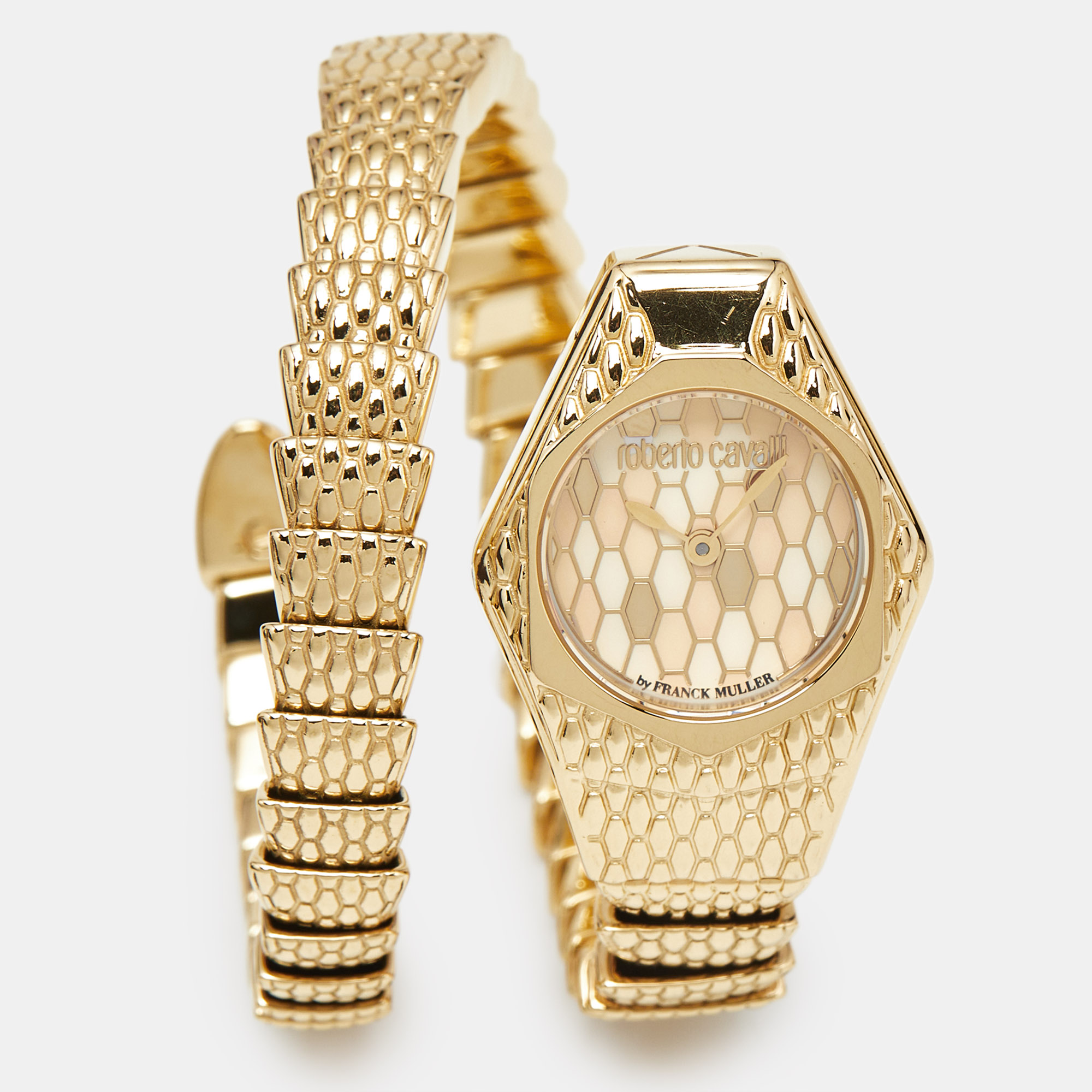 

Roberto Cavalli By Franck Muller Shades Of Yellow Dial Gold PVD Coated Stainless Steel