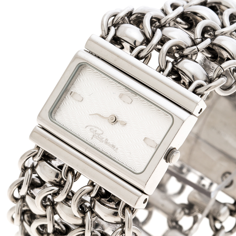 

Roberto Cavalli Silver White Stainless Steel Chain Women's Wristwatch