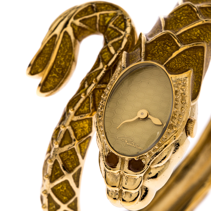 

Roberto Cavalli Yellow Gold Plated Stainless Steel Eva Snake