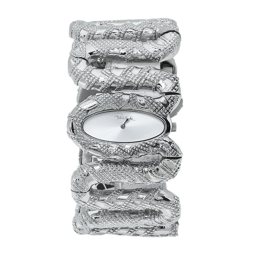 Roberto Cavalli Silver Stainless Steel Cleopatra R7253195515 Women's Wristwatch 40 mm