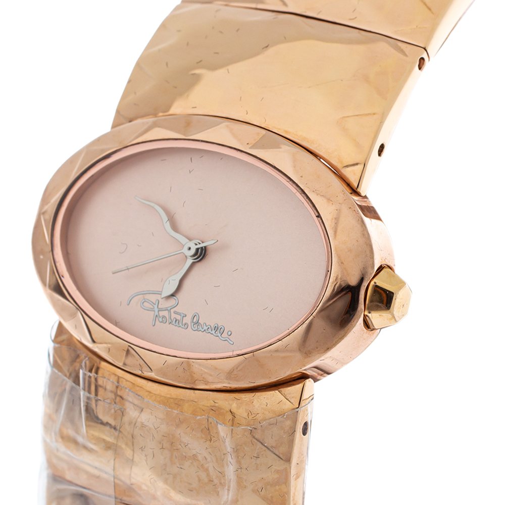 

Roberto Cavalli Champagne Pink Rose Gold Tone Stainless Steel R7253133517 Quartz Women's Wristwatch