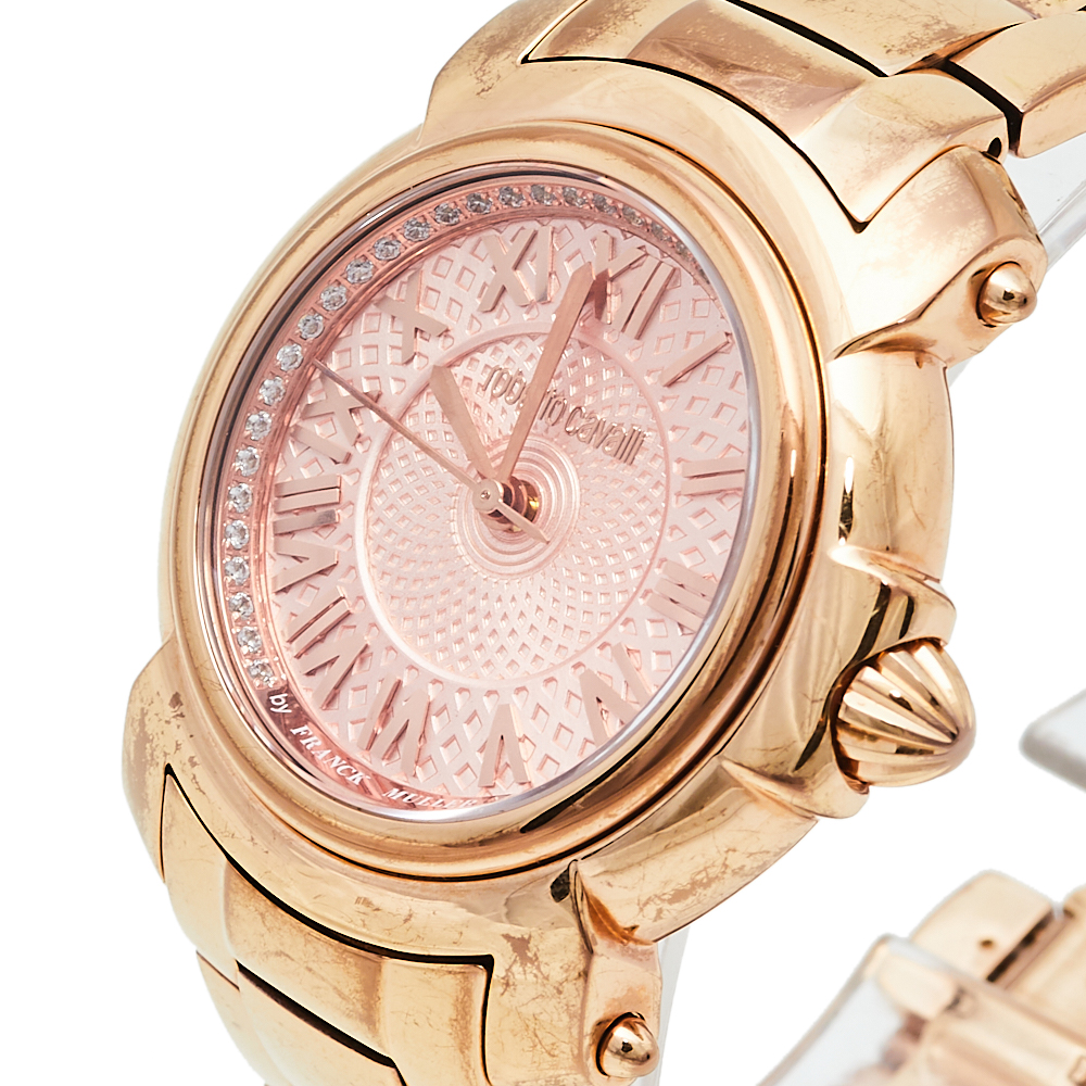

Roberto Cavalli By Franck Muller Rose Gold Tone Stainless Steel, Pink
