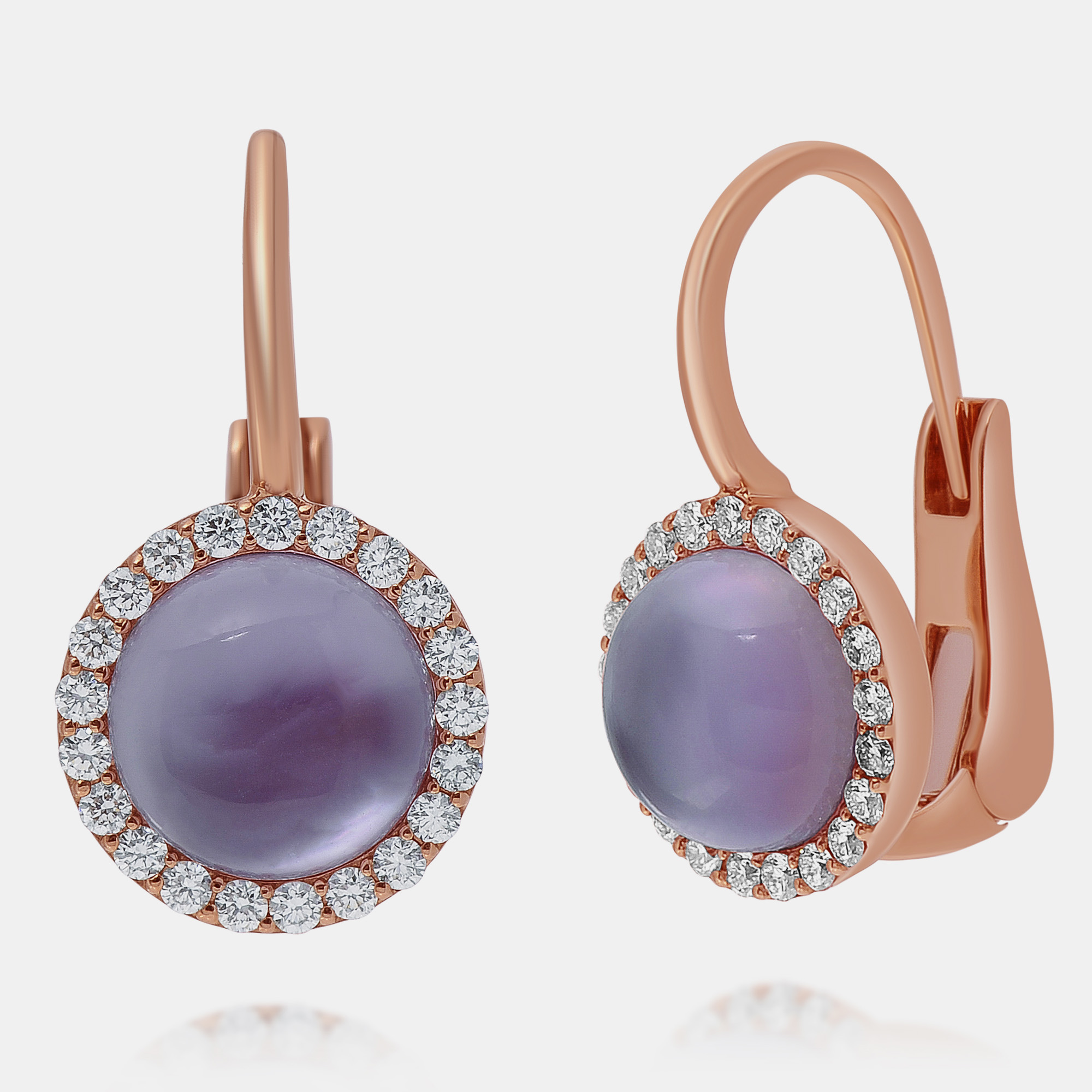 

Roberto Coin 18K Rose Gold, 3.90ct. tw. Amethyst and Round White Diamond 0.32ct. tw. Cocktail Earrings