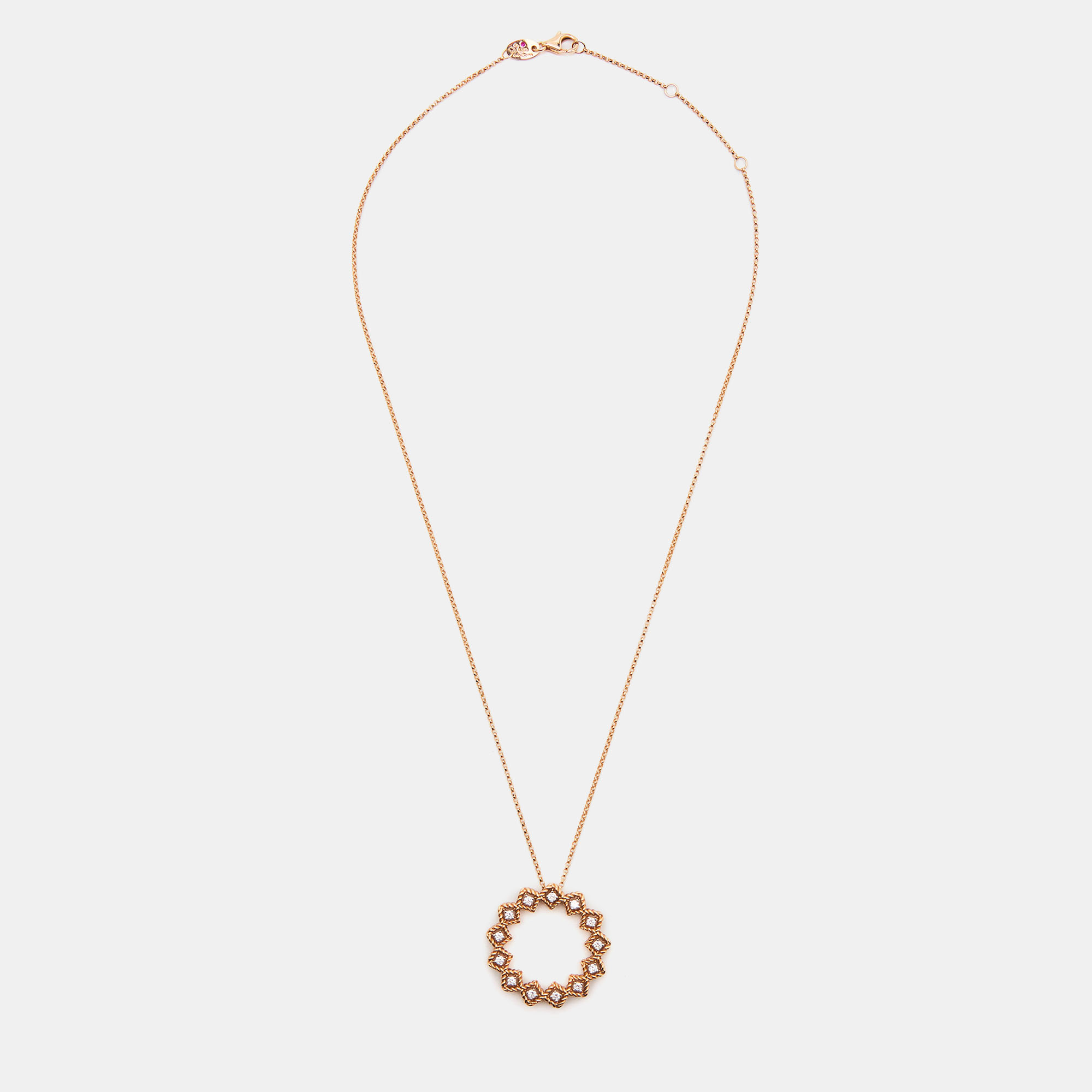 

Roberto Coin Roman Barocco Diamond 18k Rose Gold Pendant Necklace