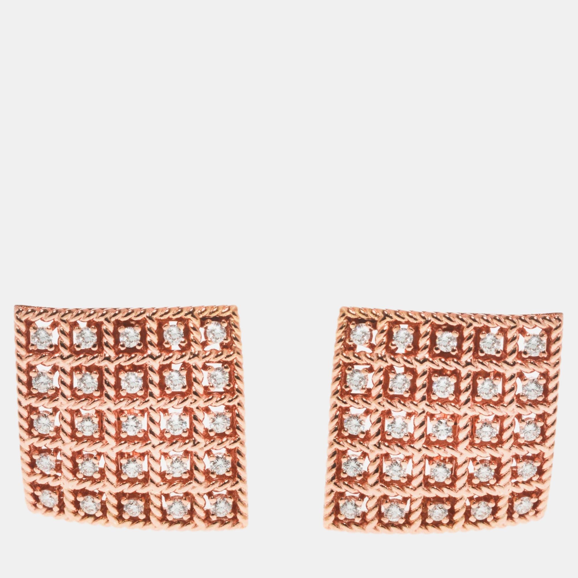 Pre-owned Roberto Coin Multi Rose Gold Earrings