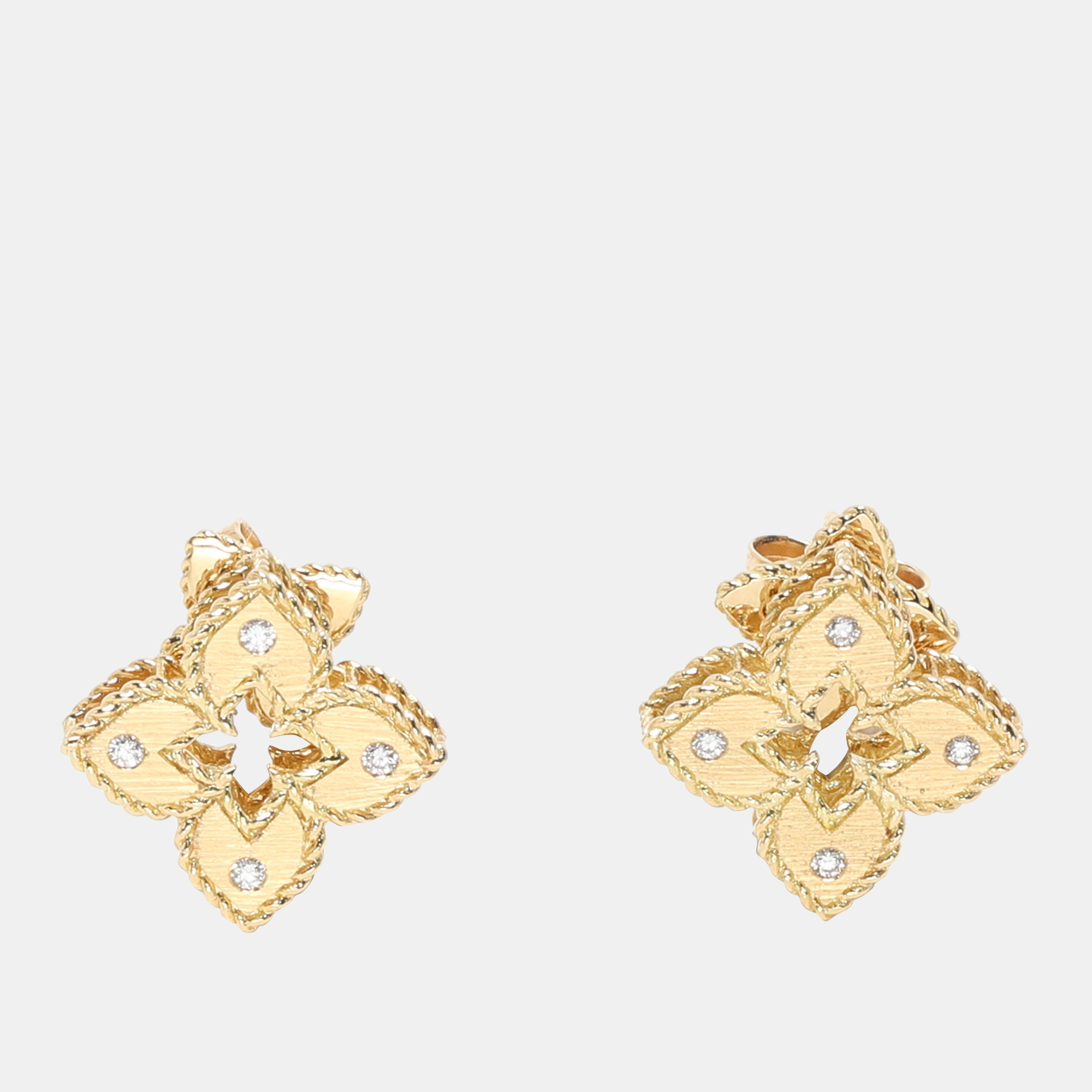 

Roberto Coin 18k Yellow Gold Venetial Princess with Diamond and Ruby Studs Earrings