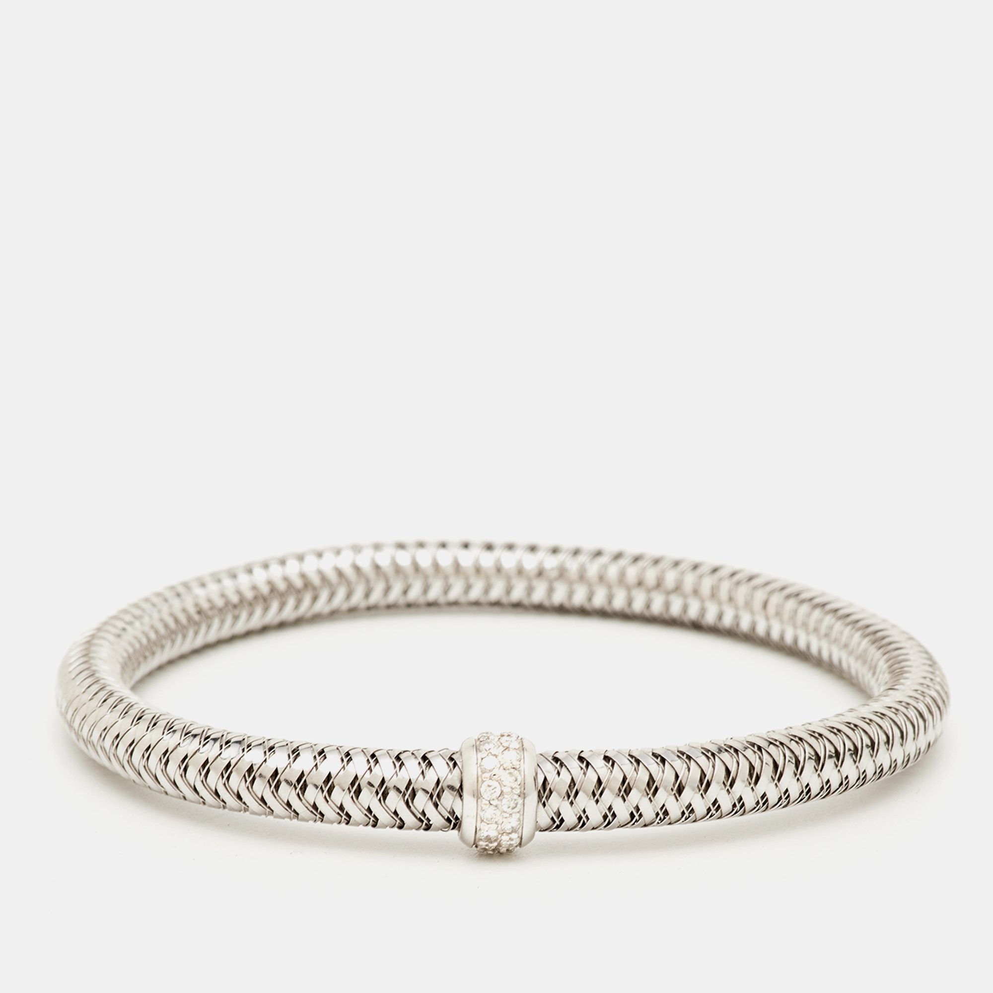 

Roberto Coin Primavera Diamond 18K White Gold Bangle Bracelet