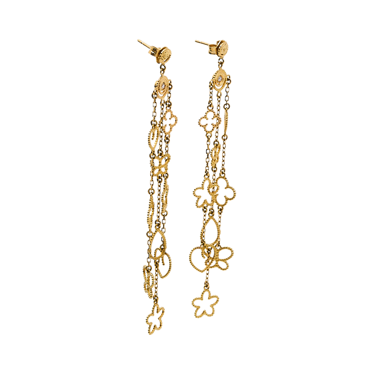 

Roberto Coin Diamond 18K Yellow Gold Long Earrings