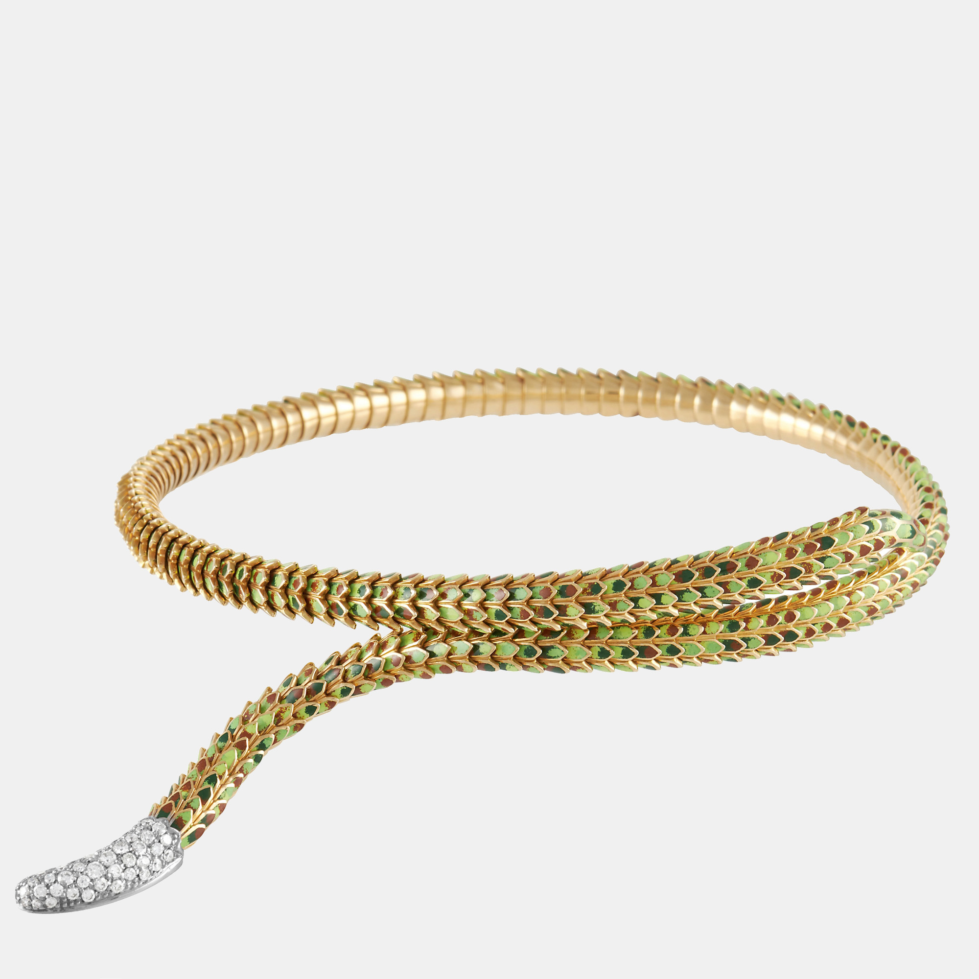 

Roberto Coin 18K Yellow Gold 1.00 ct Diamond and Enamel Viper Necklace