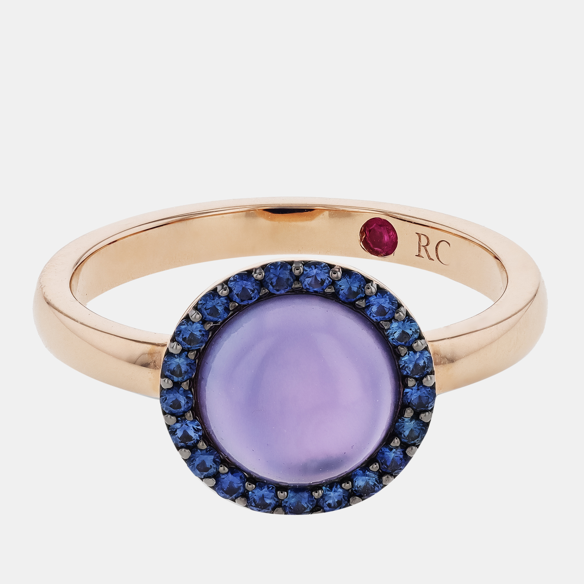 

Roberto Coin 18K Rose Gold, Blue Agate 1.85ct. tw. and Sapphire Statement Ring sz 6.5 8882452AX65XB