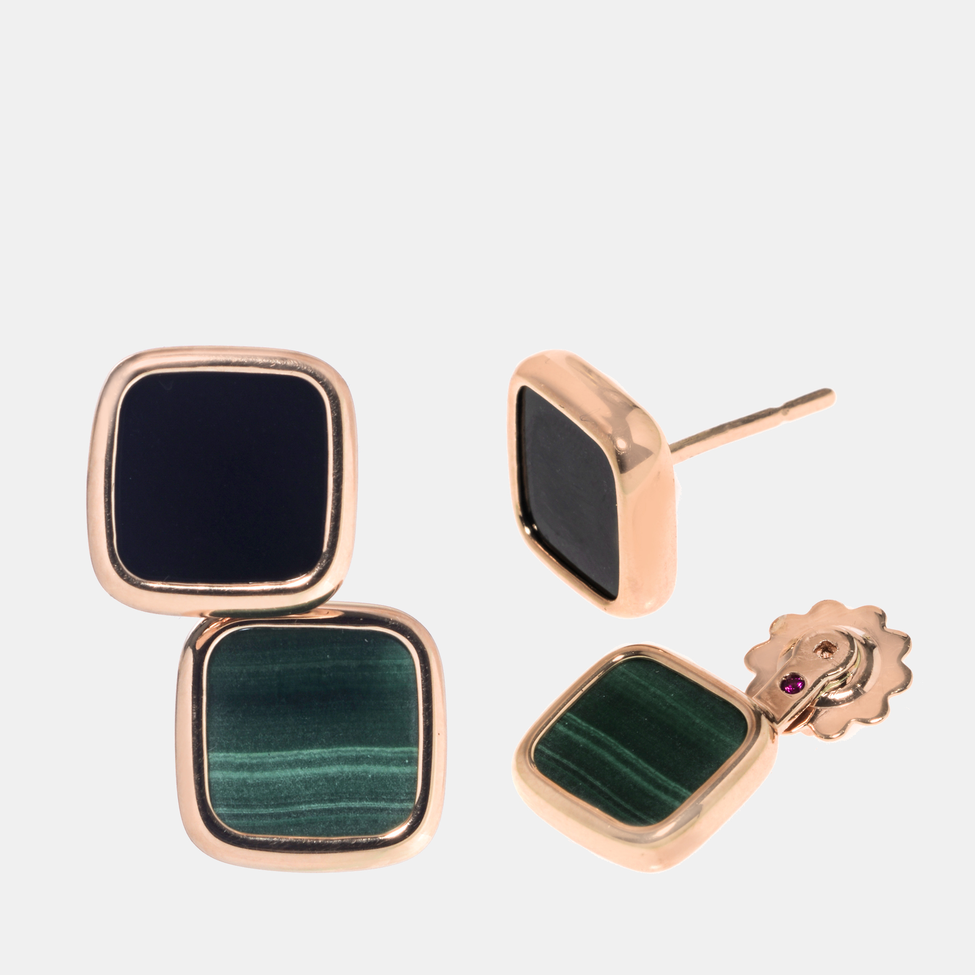 

Roberto Coin 18K Rose Gold And Malachite Earrings 8882330AXERJ