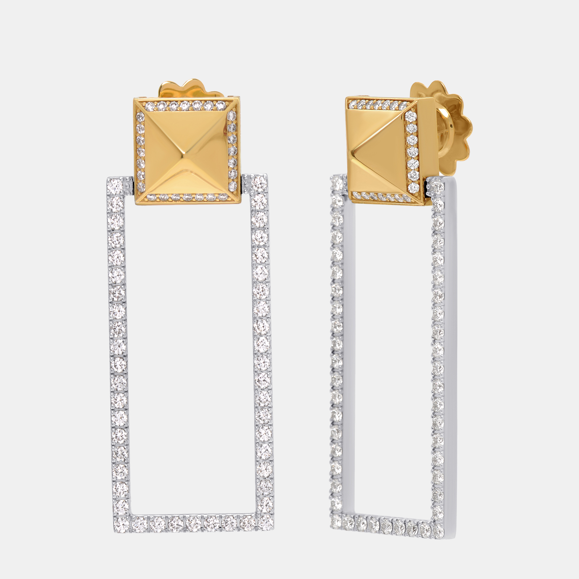 

Roberto Coin Obelisco 18K Yellow Gold and White Gold, Diamond 1.52ct. tw. Drop Earrings 8882496AJERX