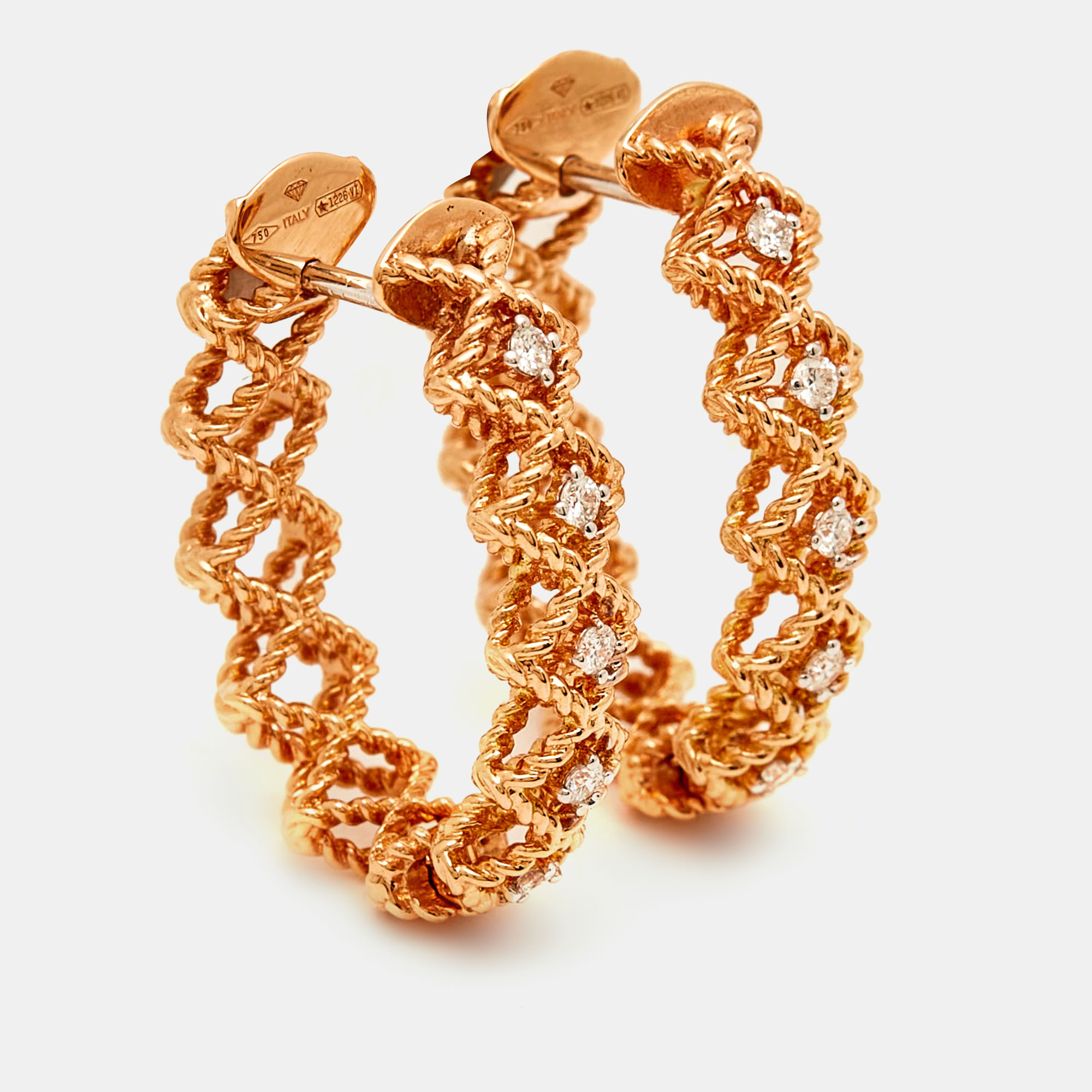 

Roberto Coin Roman Barocco Diamonds 18k Rose Gold Earrings