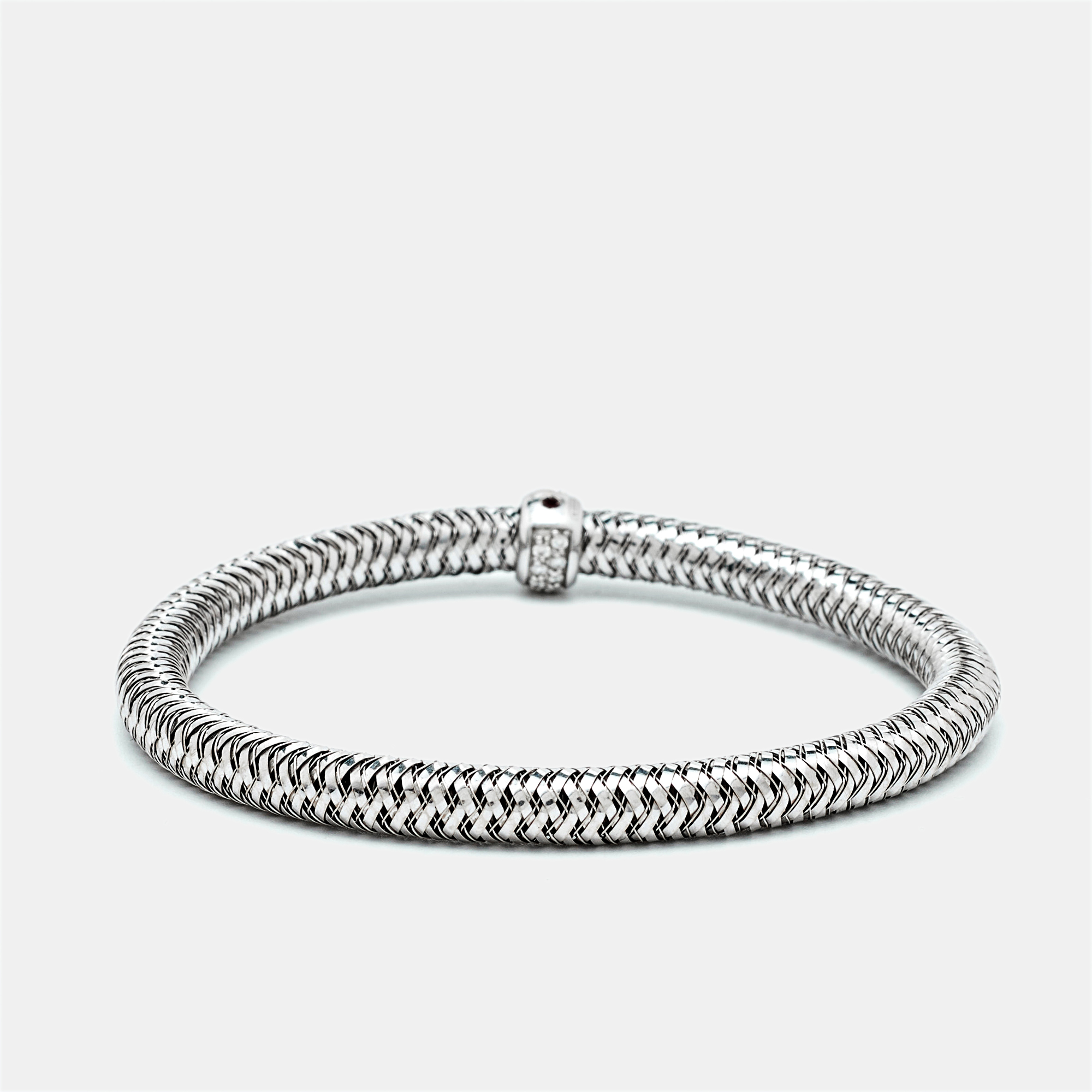 

Roberto Coin Primavera Diamond Accent 18K White Gold Bangle Bracelet