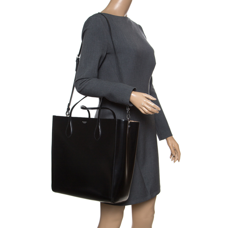 

Rochas Black Leather Shopper Tote
