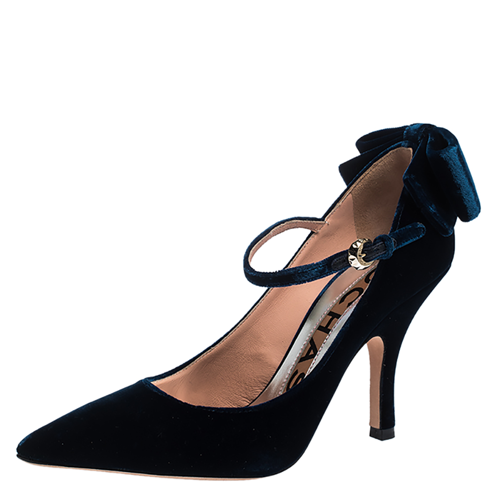 navy blue velvet heels