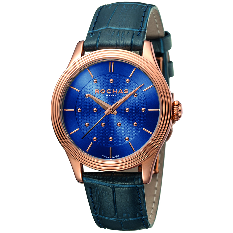 

Rochas Dark blue Rose Gold Plated Stainless Steel RP1L013L0041 Women's Wristwatch
