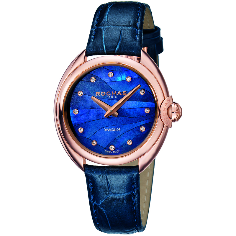 

Rochas Blue MOP Rose Gold Plated Stainless Steel RP2L006L0041 Women's Wristwatch