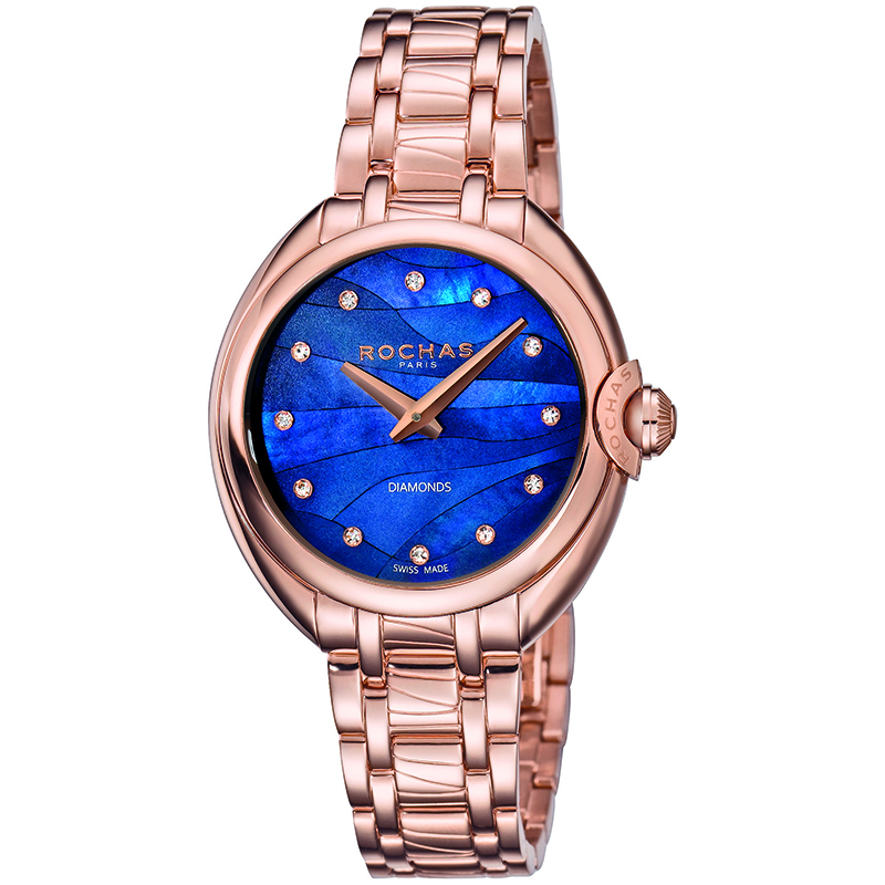 

Rochas Blue MOP Rose Gold Plated Stainless Steel RP2L006M0091 Women's Wristwatch