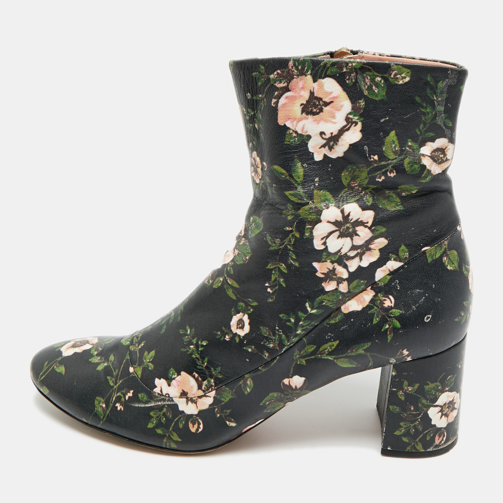 Rochas Size 39.5 Multicolor Leather Ankle Length Boots