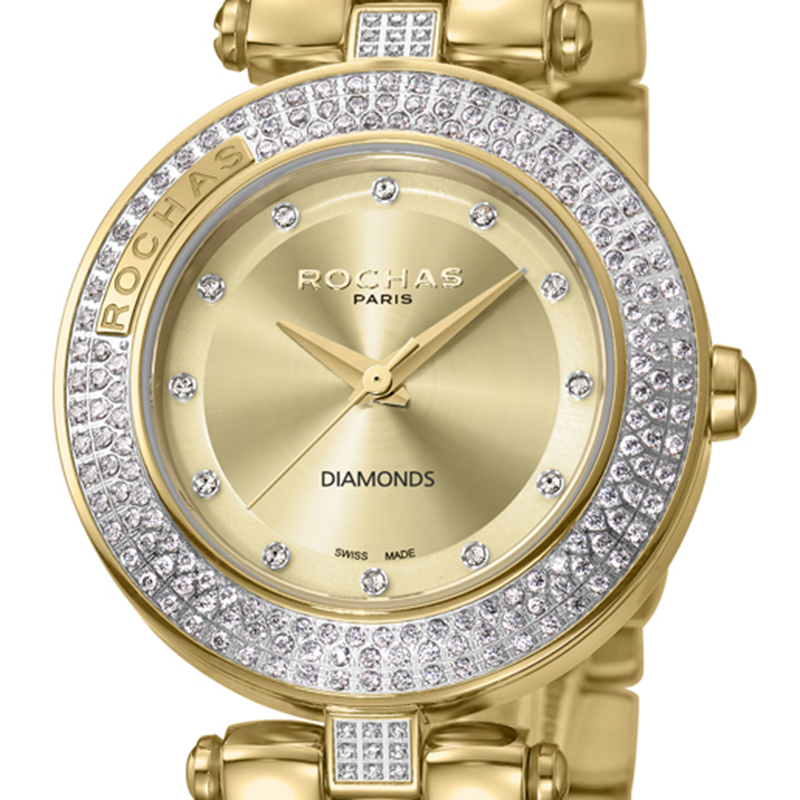 

Rochas Champagne MOP Gold-Plated Stainless Steel RP2L026M0041 Women's Wristwatch