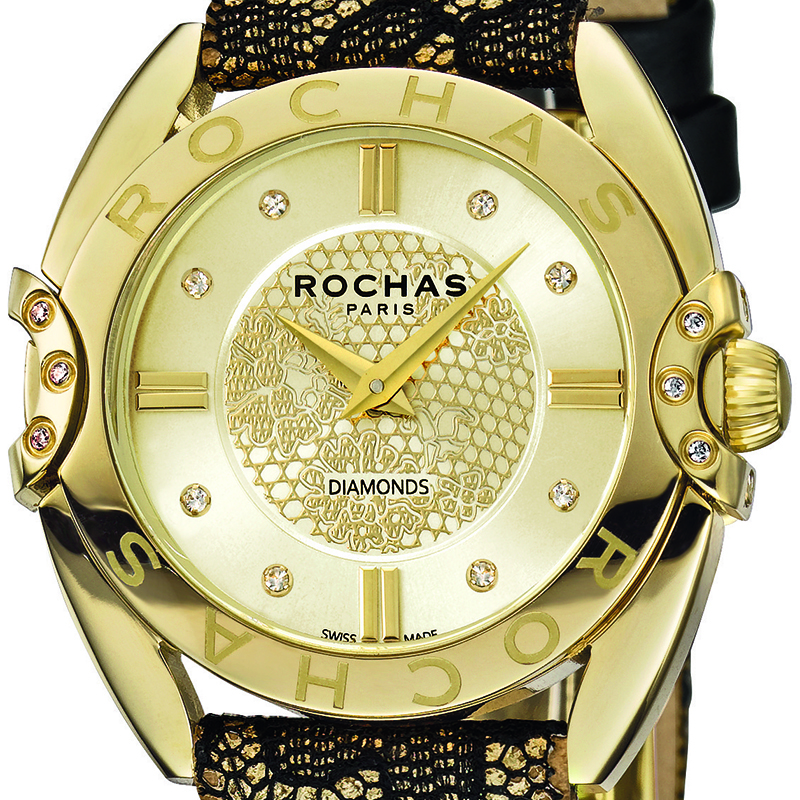 

Rochas Champagne Gold-Plated Stainless Steel and Leather RP2L008L0021 Women's Wristwatch