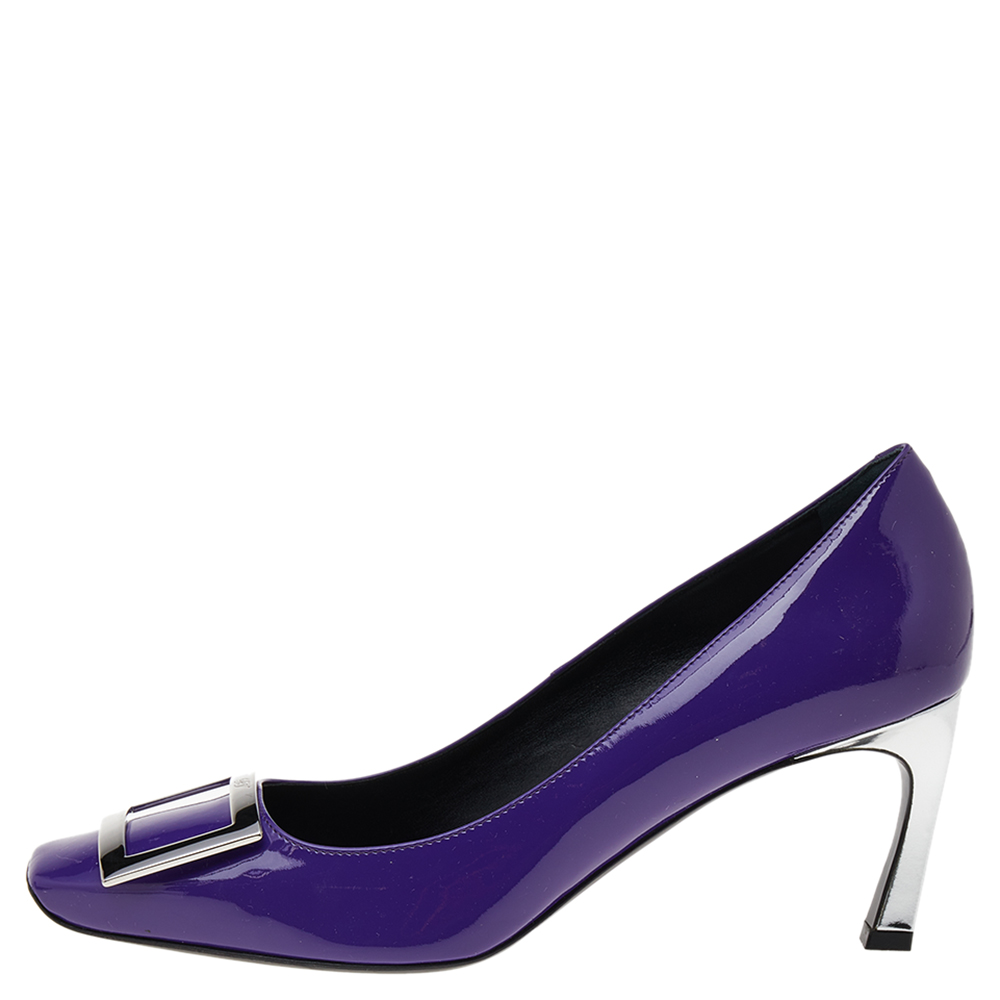 

Roger Vivier Limited Edition Purple Patent Leather Trompette Pumps Size