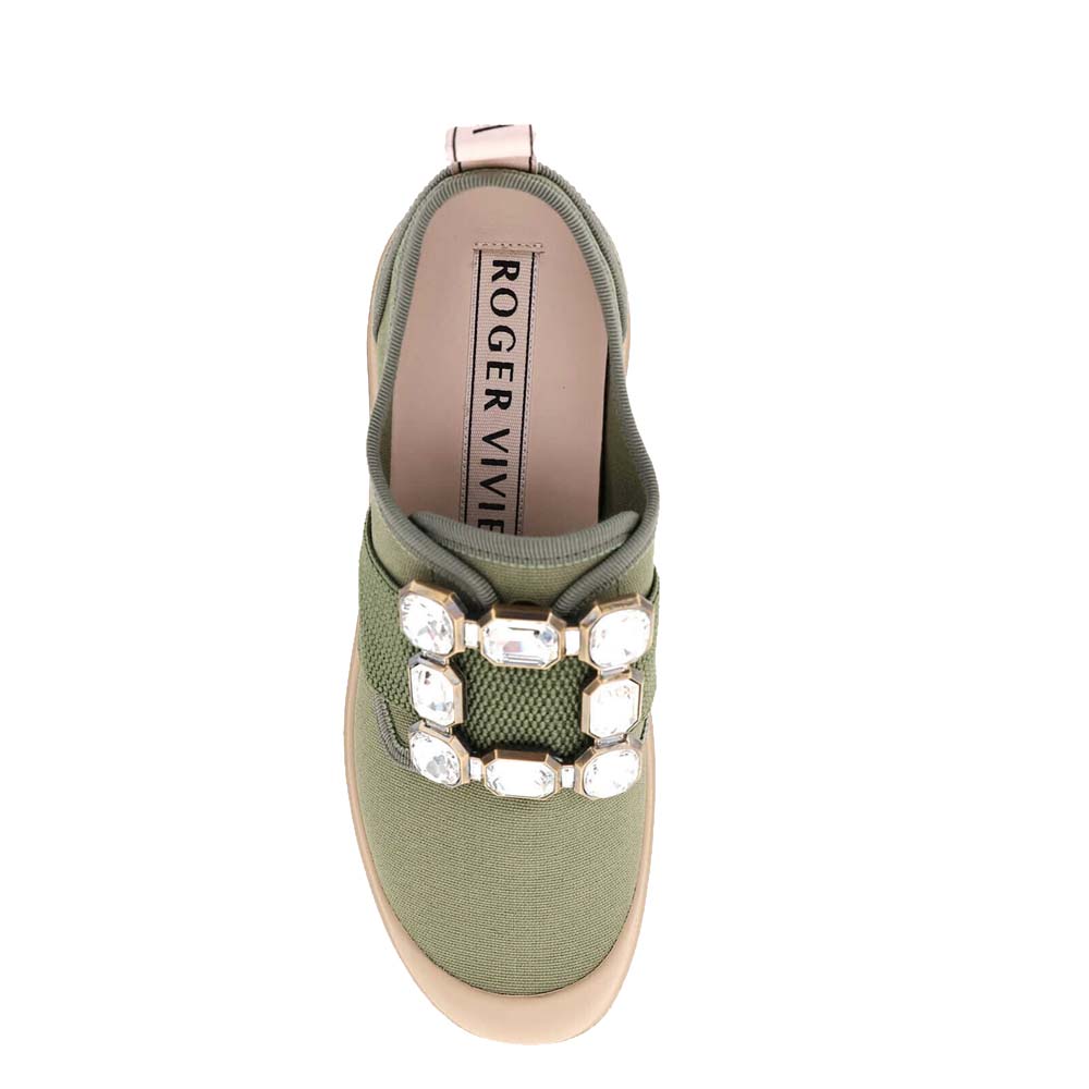 

Roger Vivier Green Walky Viv' Strass Buckle Sneakers Size IT