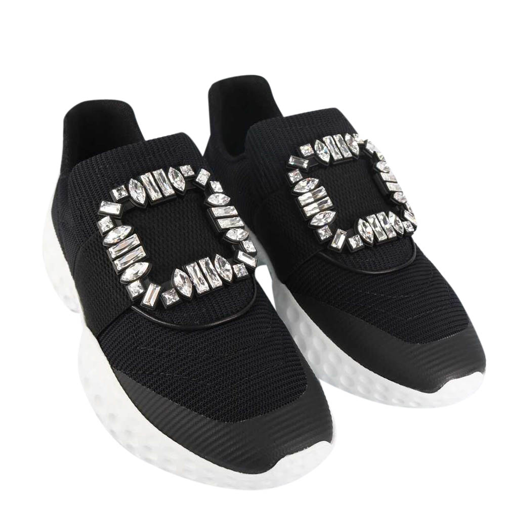 

Roger Vivier Black Viv' Run Light Strass Buckle Sneakers Size IT