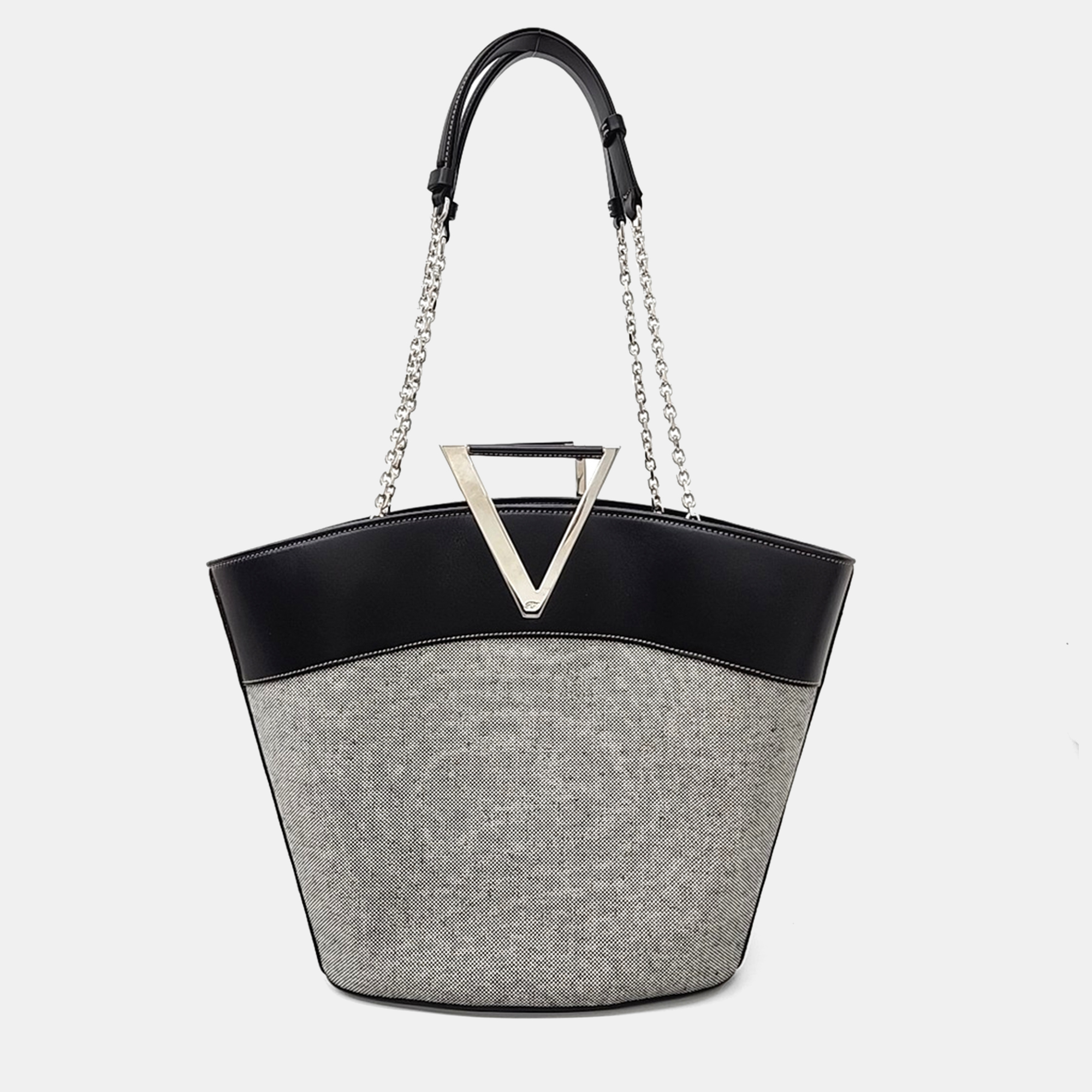 

Roger Vivier Black Grey Canvas and Leather shoulder bag
