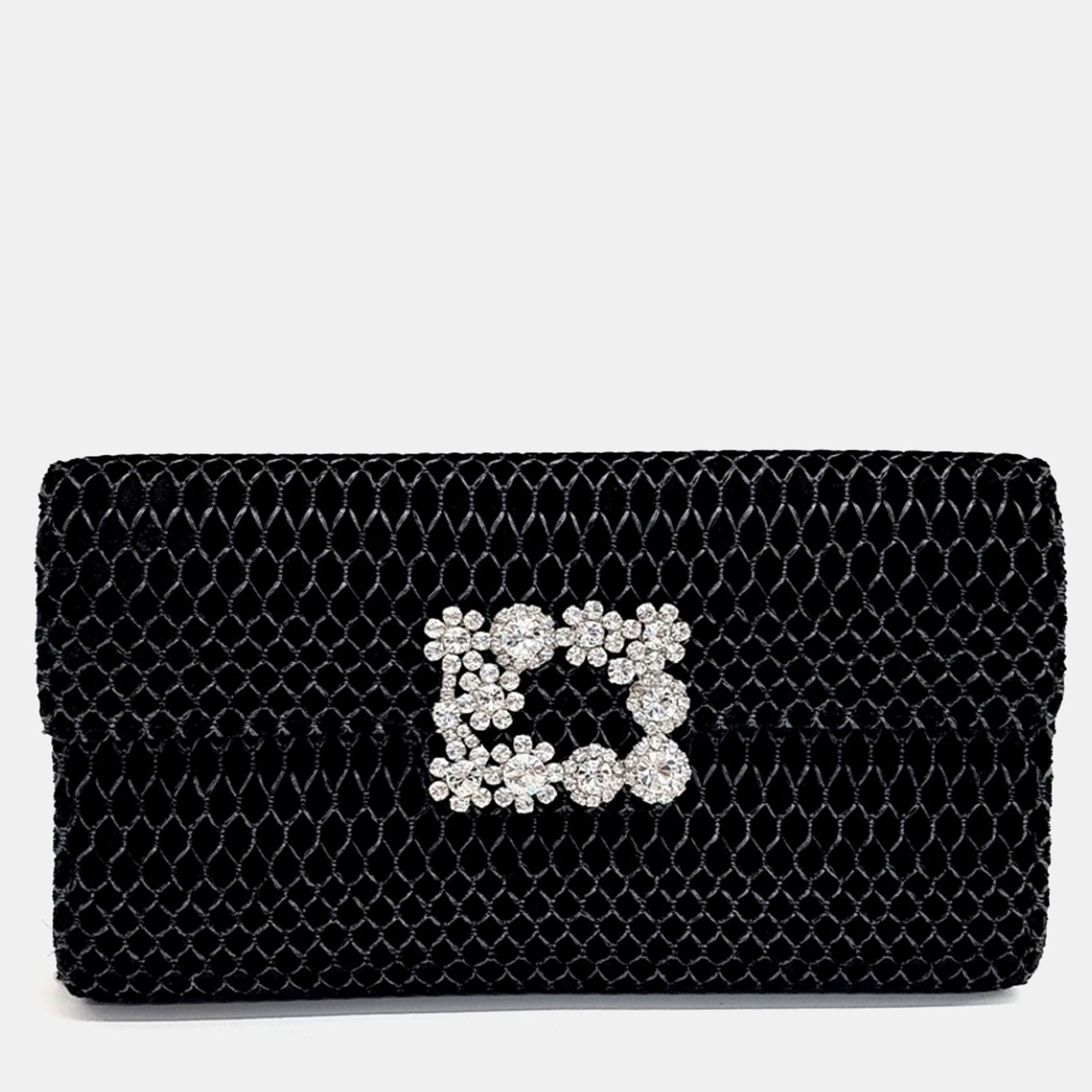 

Roger Vivier Black Velvet Velvet Crossbody Bag