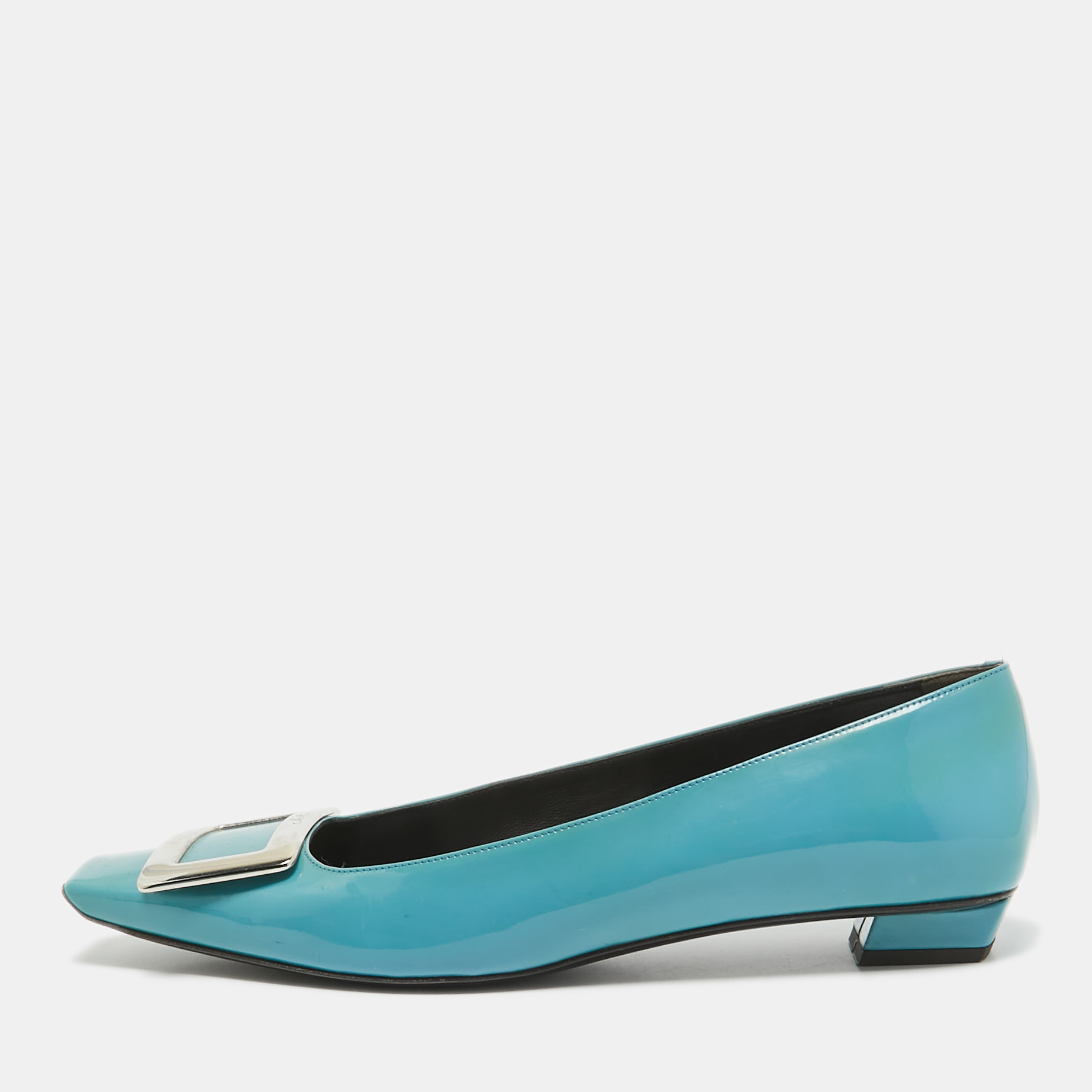 

Roger Vivier Blue Patent Trompette Ballet Flats Size