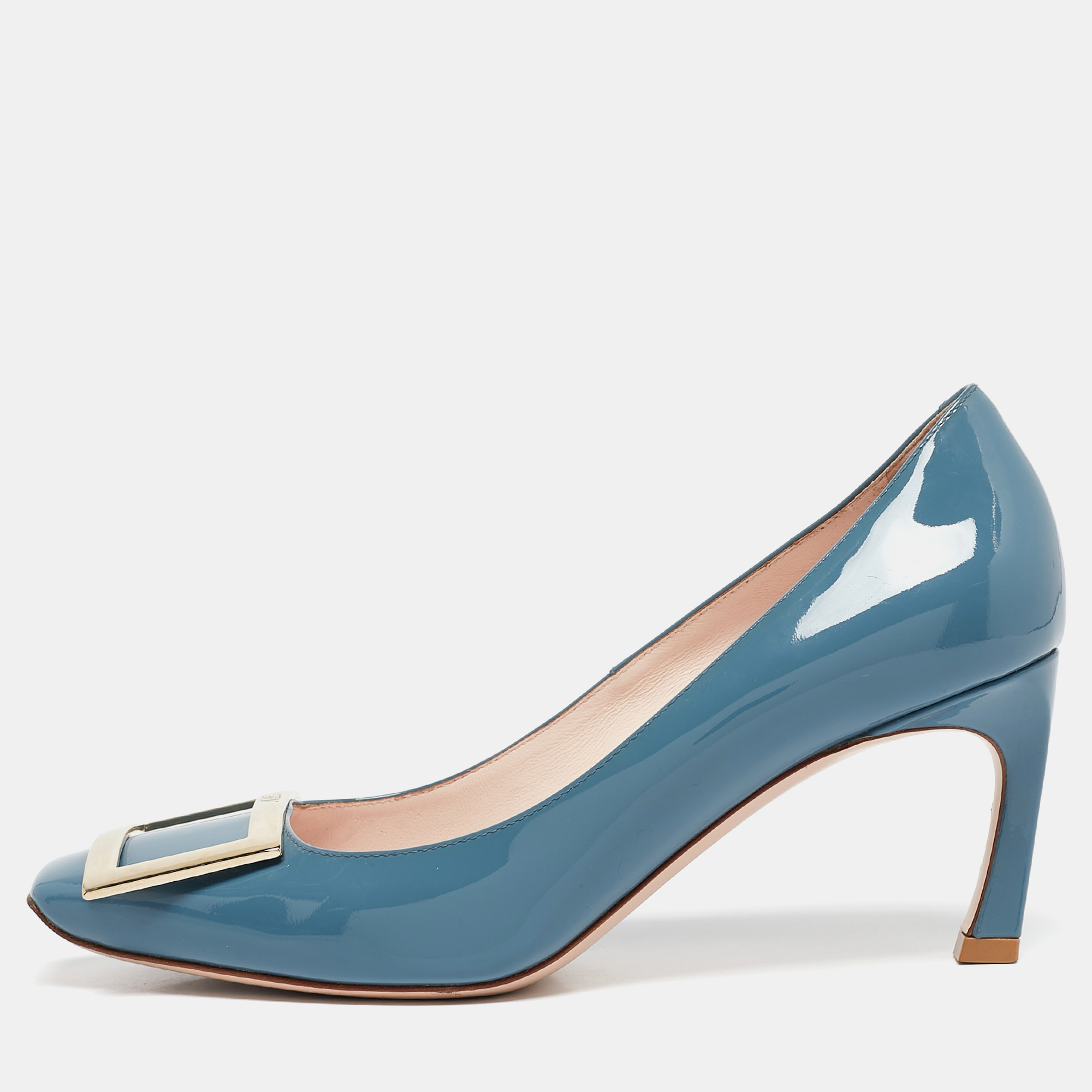 

Roger Vivier Blue Patent Leather Belle Vivier Pumps Size