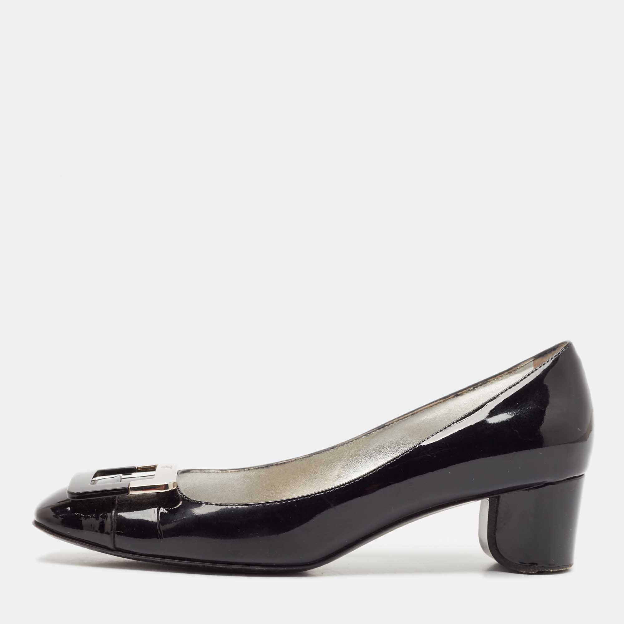 

Roger Vivier Black Patent Leather U-Look Pumps Size