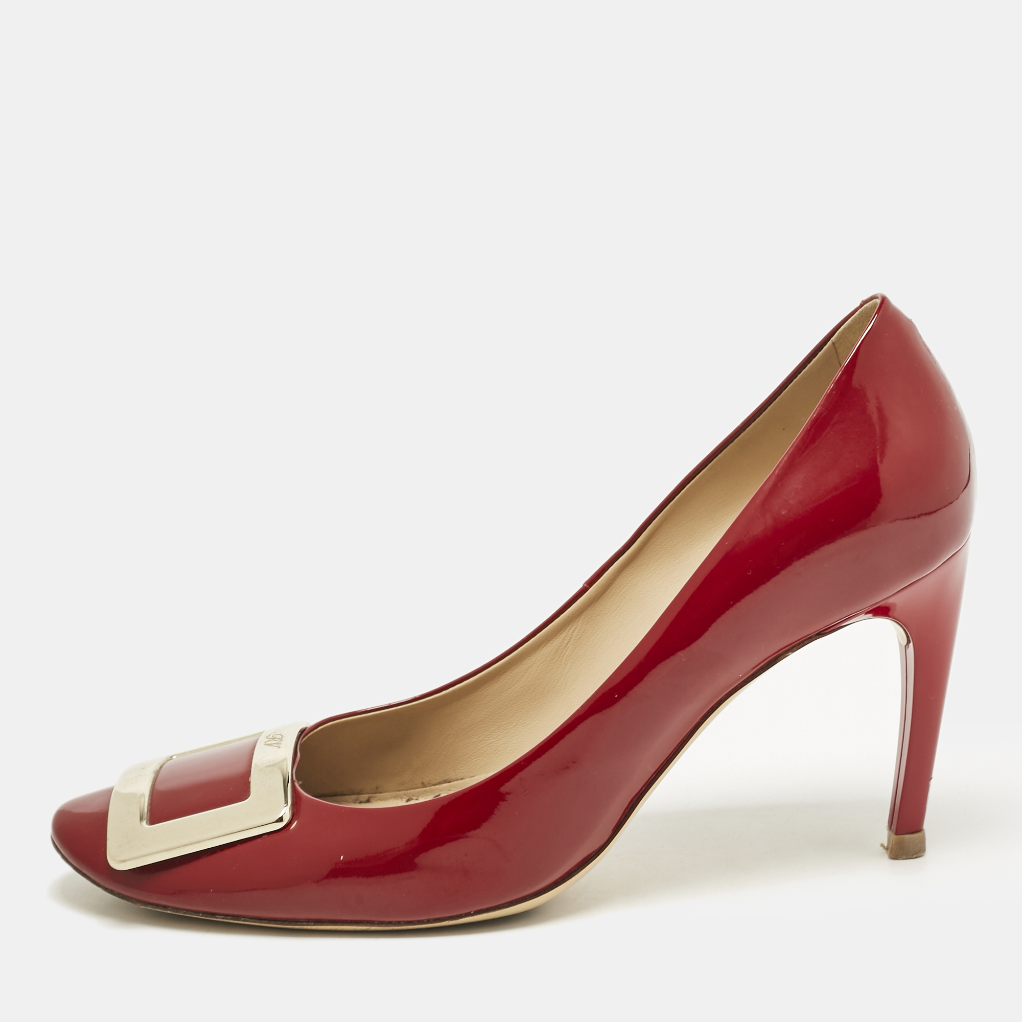 

Roger Vivier Red Patent Leather Belle Vivier Pumps Size