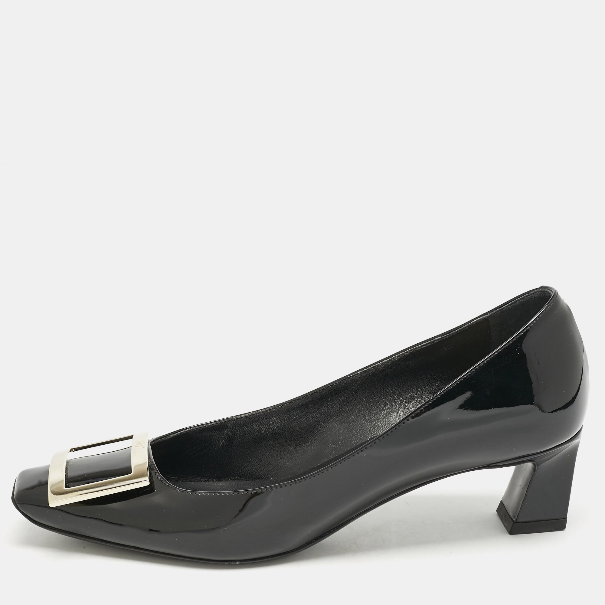 

Roger Vivier Black Patent Leather Trompette Pumps Size