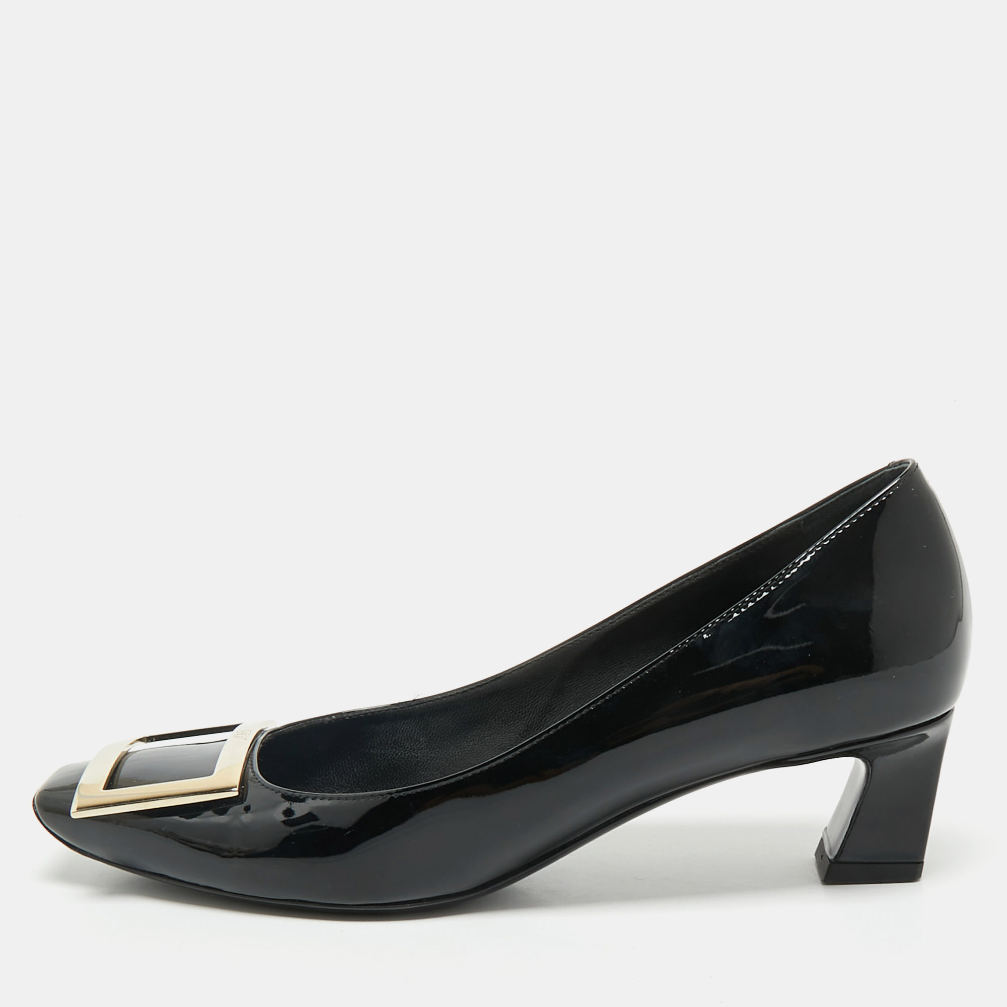 

Roger Vivier Black Patent Leather Trompette Pumps Size