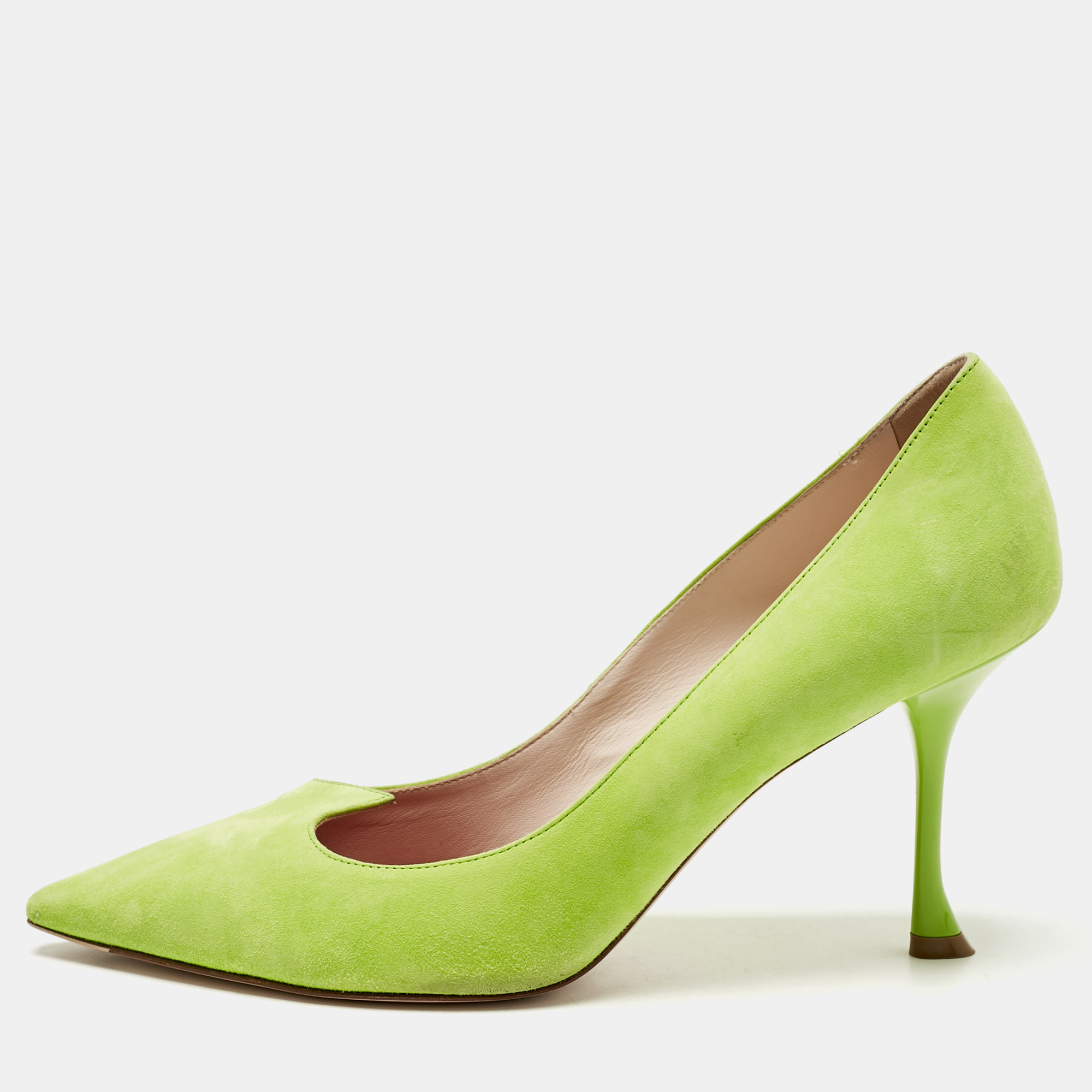 

Roger Vivier Green Suede Pointed Toe Pumps Size