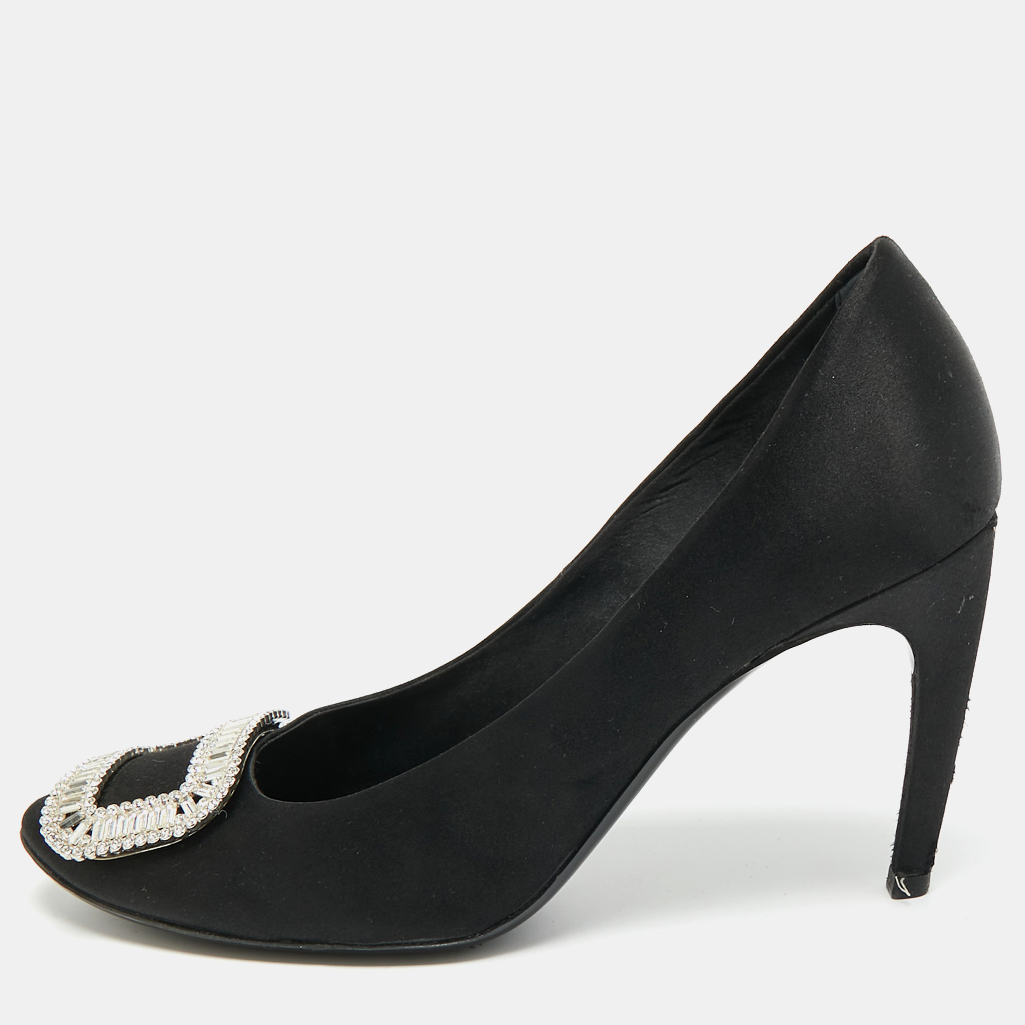 

Roger Vivier Trompette Size  Black Satin Pumps