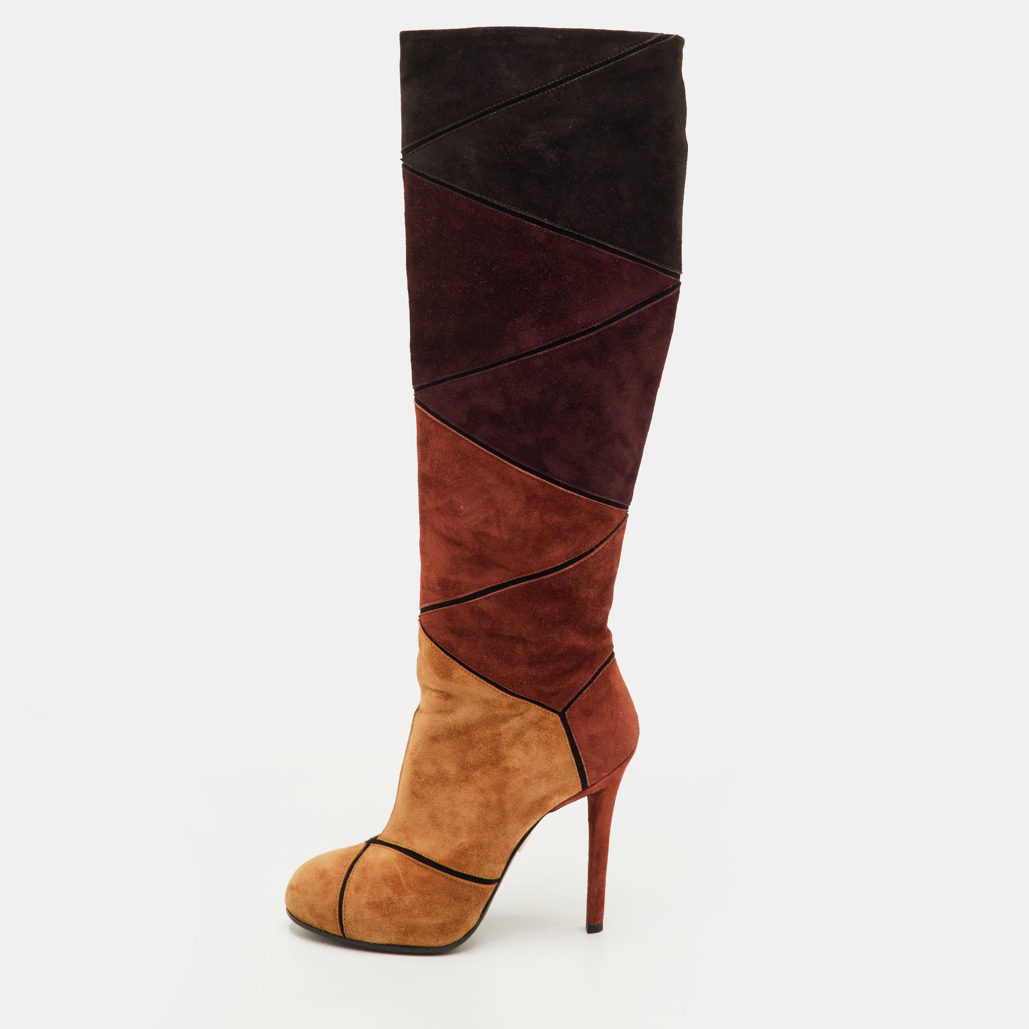 

Roger Vivier Prismick Size  Multicolor Suede Knee Length Boots