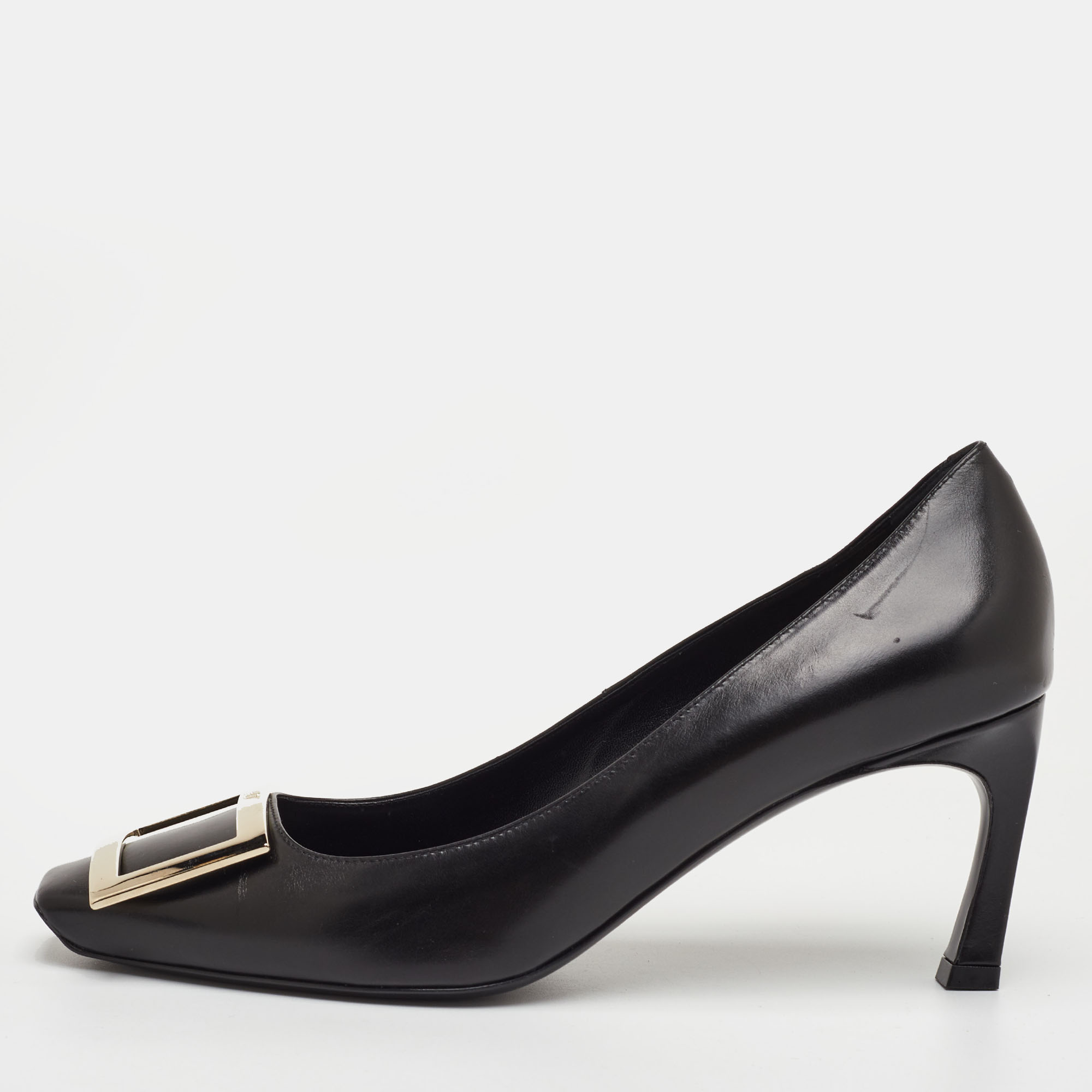 

Roger Vivier Belle Vivier Trompette Size  Black Leather Pumps