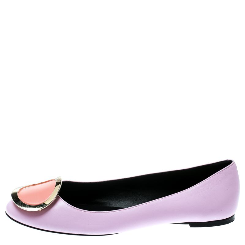 

Roger Vivier Pink Leather Morbida Ballet Flats Size